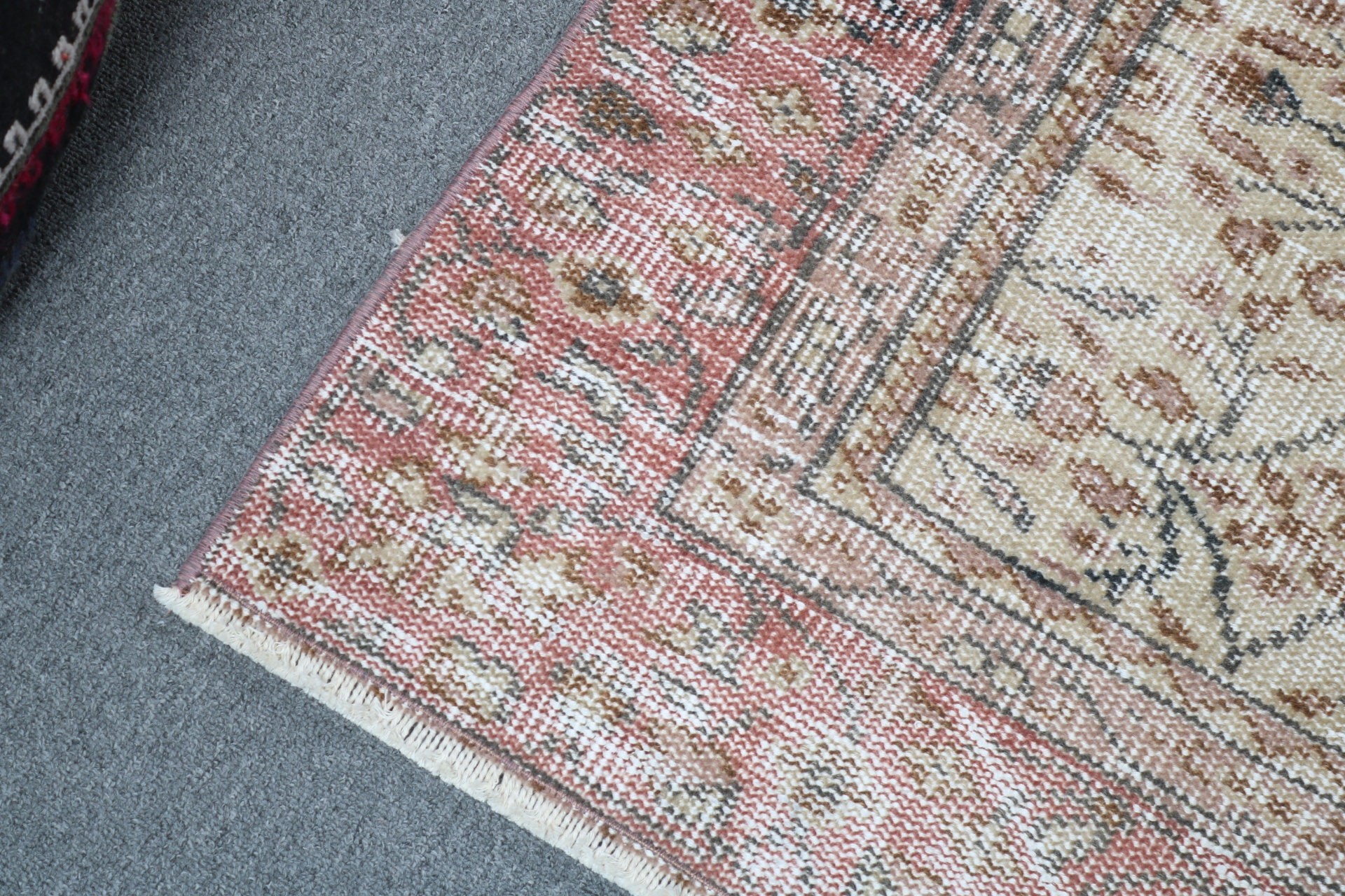 Boho Area Rugs, Neutral Rug, Turkish Rugs, 4.4x8.2 ft Area Rugs, Oushak Rugs, Kitchen Rugs, Handwoven Rug, Brown Geometric Rug, Vintage Rug