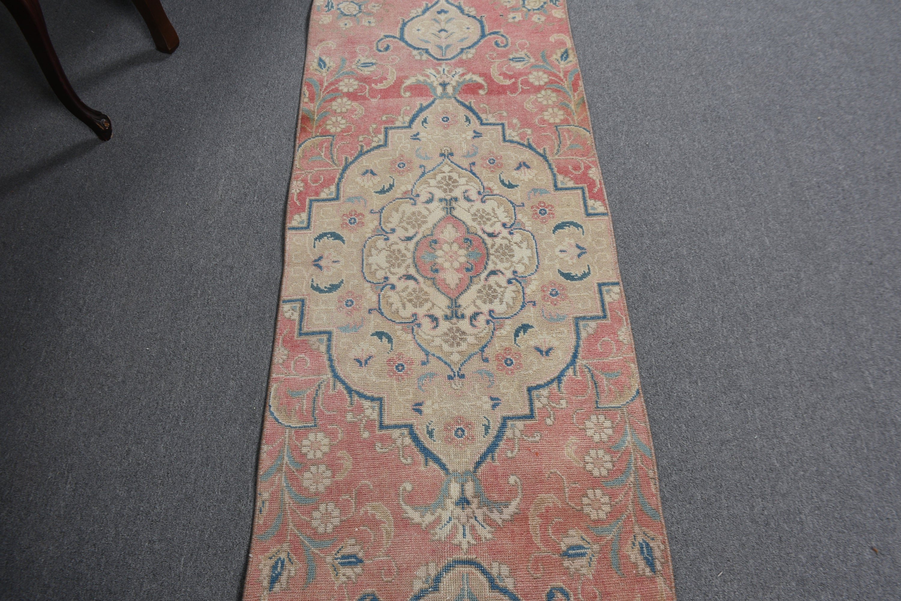 Vintage Halılar, Kırmızı Fas Halıları, 2.1x9.4 ft Runner Halıları, Türk Halısı, Anadolu Halısı, Beni Ourain Runner Halısı, Yer Halıları