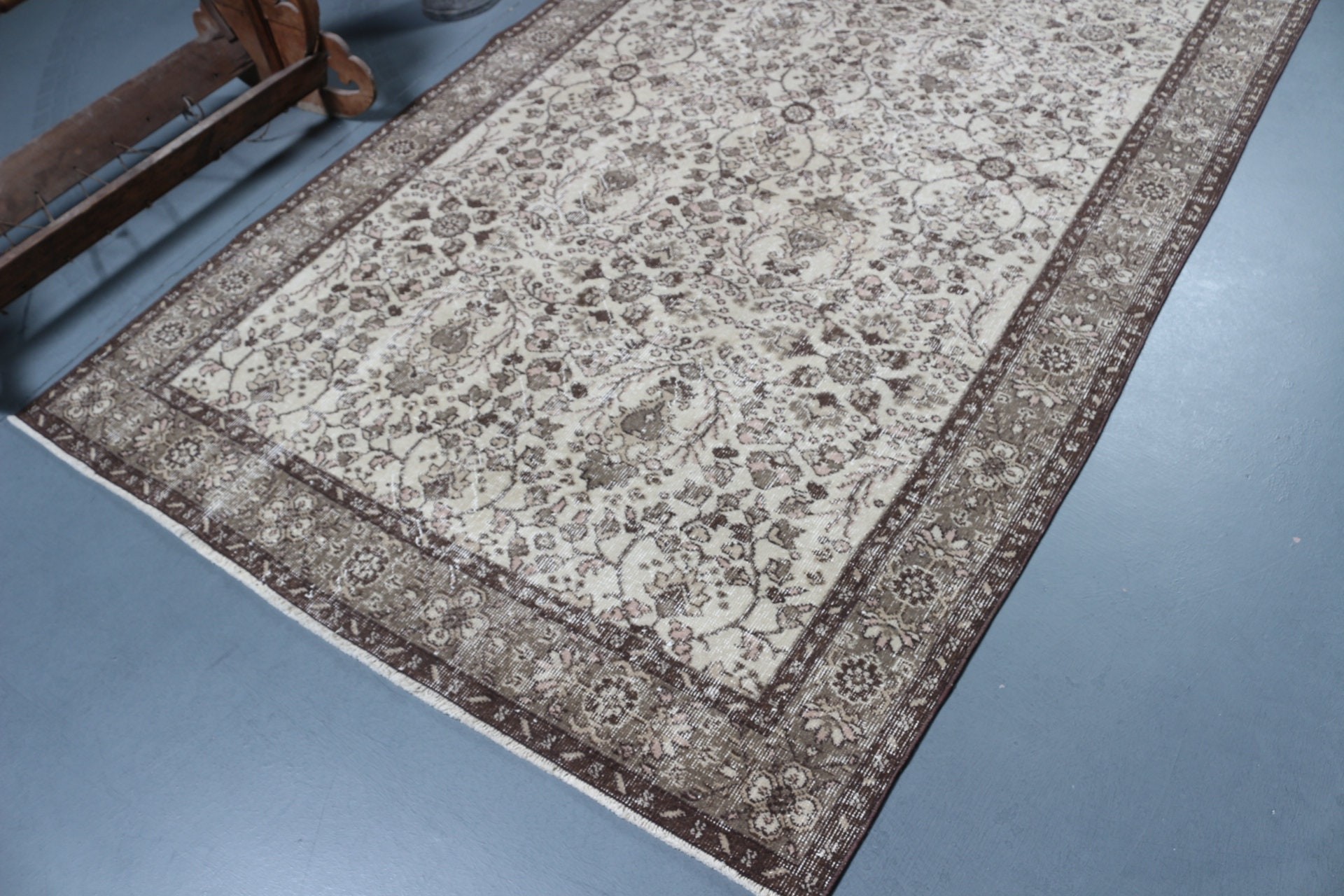 Bedroom Rug, Rugs for Salon, Oriental Rugs, Salon Rug, Vintage Rug, Turkish Rug, 5.2x8.6 ft Large Rug, Beige Kitchen Rug