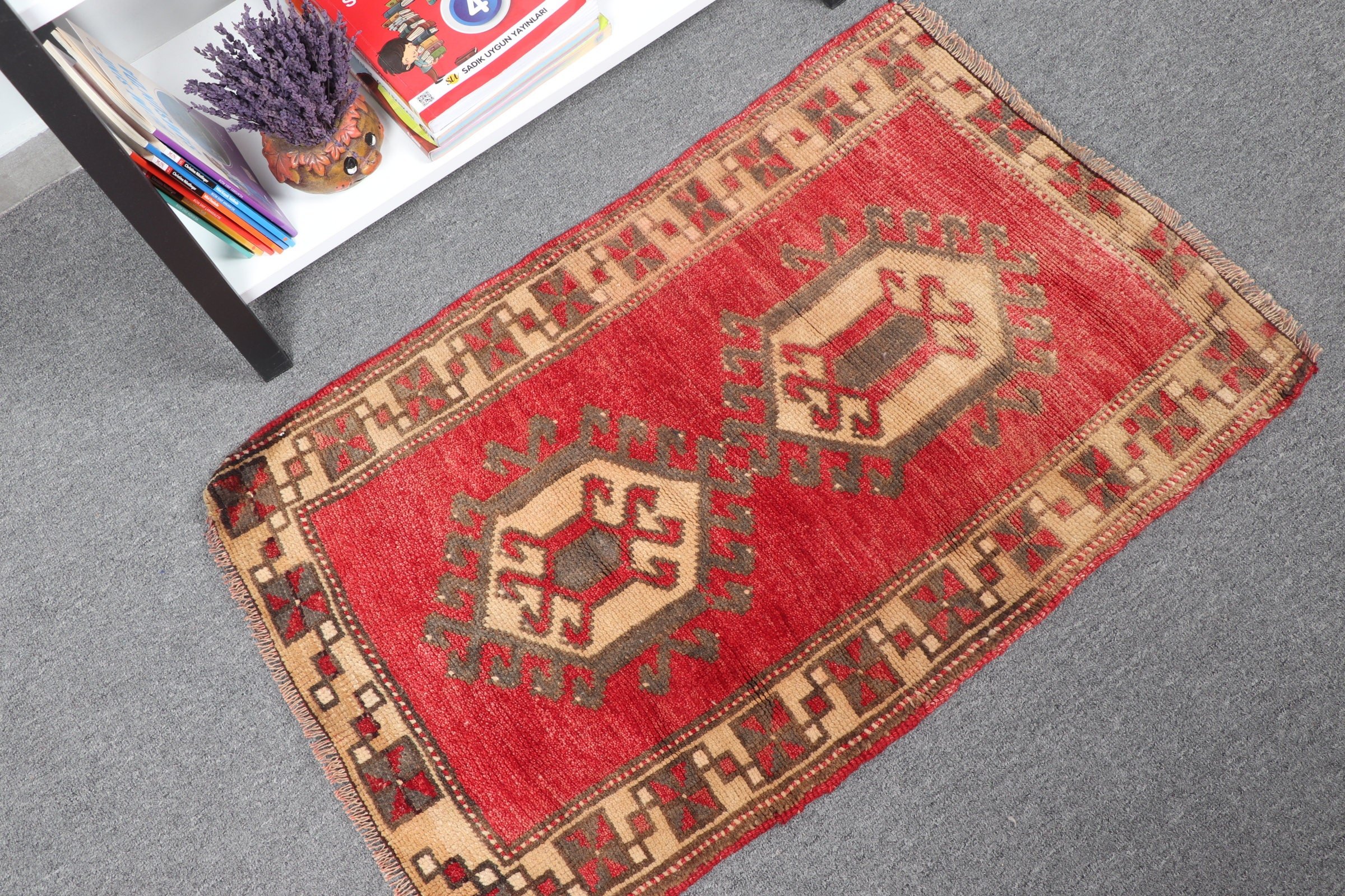 Car Mat Rug, 1.9x2.9 ft Small Rugs, Rugs for Door Mat, Kitchen Rug, Turkish Rugs, Red Oriental Rug, Vintage Rugs, Cool Rug