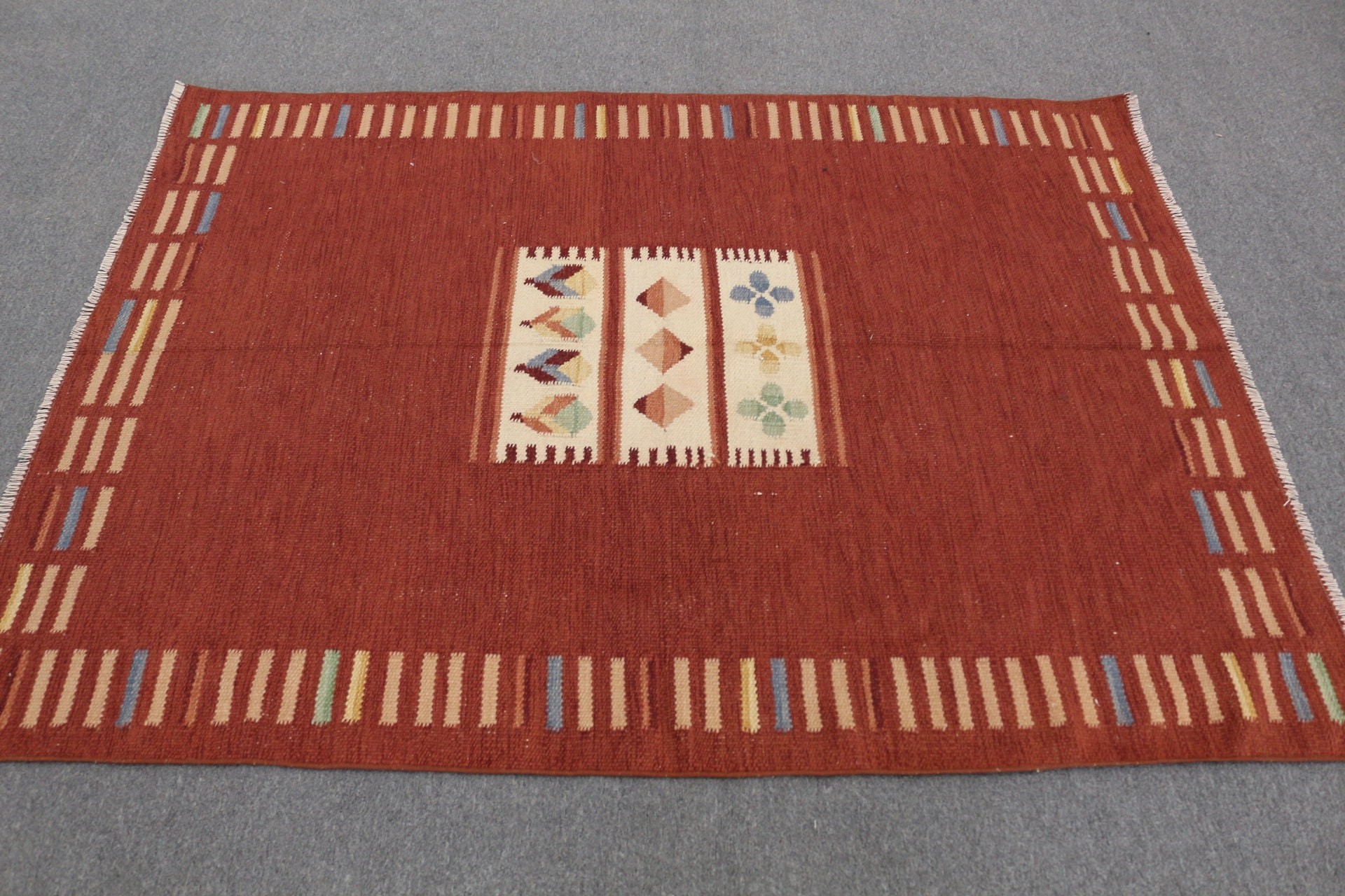 Kahverengi Yün Kilim, Türk Kilim, Antik Kilim, Ev Kilim, Antre Kilim, Yatak odası Kilim, 133x180 cm Oturma odası Kilim, Yemek odası Kilim