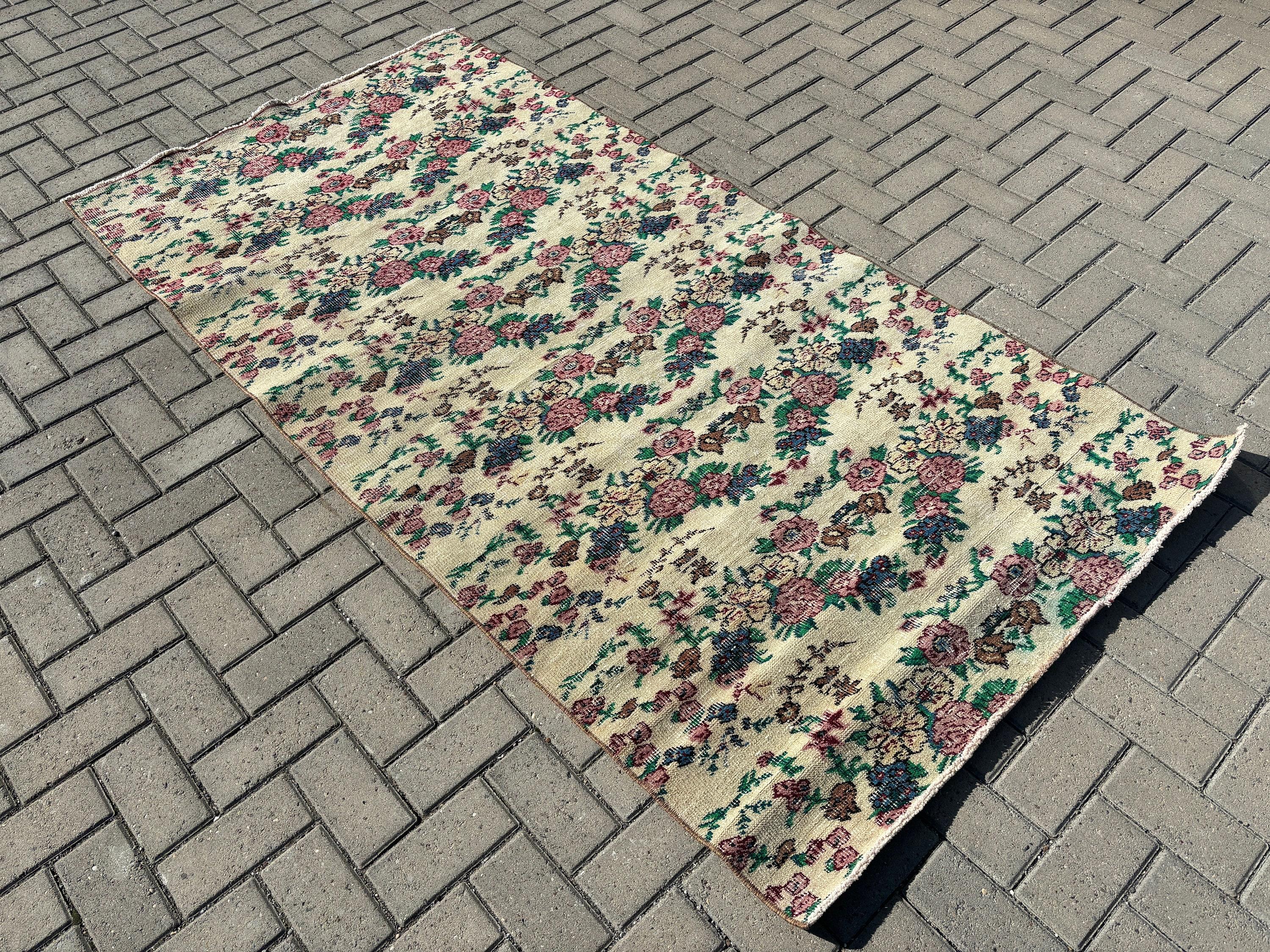 Bej Düz Dokuma Halılar, Yatak Odası Halıları, Türk Halıları, 3,8x7,5 ft Alan Halıları, Yatak Odası Halısı, Tribal Halı, İç Mekan Halısı, Vintage Halılar, Oryantal Halı