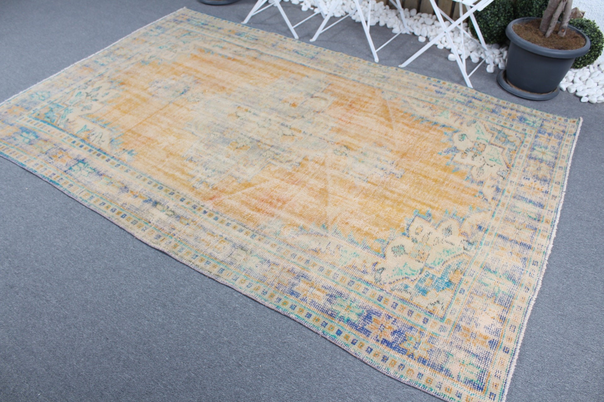 Salon Rug, Anatolian Rug, 5.5x8.4 ft Large Rugs, Vintage Rugs, Living Room Rugs, Orange Kitchen Rug, Turkish Rug, Cute Rug, Home Decor Rugs