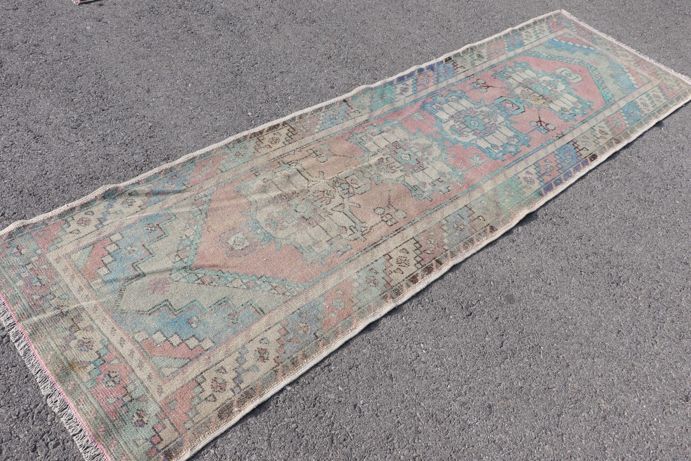 Cool Rug, Hallway Rugs, Rugs for Kitchen, Floor Rugs, Blue  2.9x9.6 ft Runner Rug, Stair Rug, Vintage Rugs, Turkish Rug