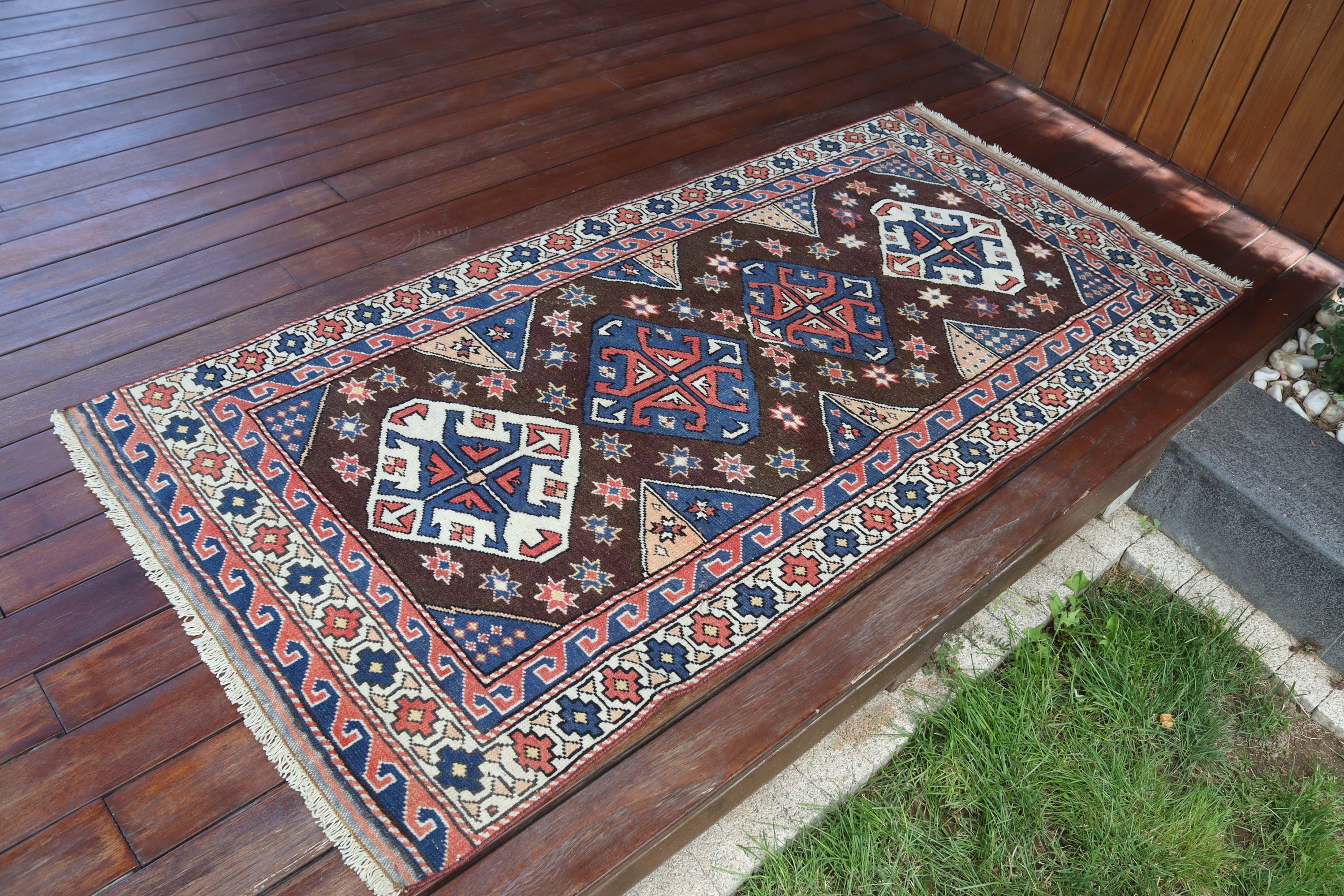 Oryantal Halı, 2.8x6 ft Vurgulu Halılar, Yatak Odası Halısı, Türk Halıları, Vintage Halılar, Estetik Halılar, Mavi Oryantal Halılar, Mutfak Halısı