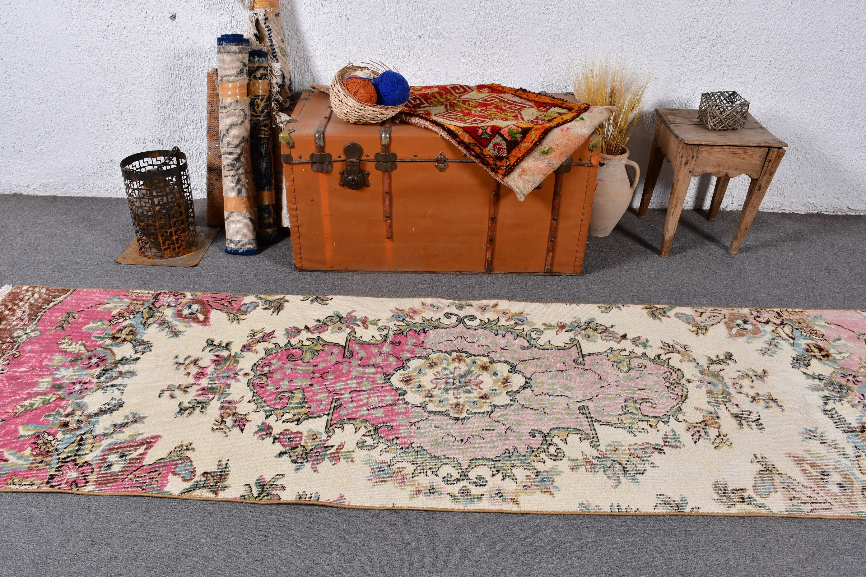 Vintage Halılar, 2.8x9.9 ft Runner Halıları, Türk Halısı, Koridor Halıları, Oushak Halıları, Aztek Halısı, Yer Halıları, Bej Yer Halısı, Mutfak Halısı