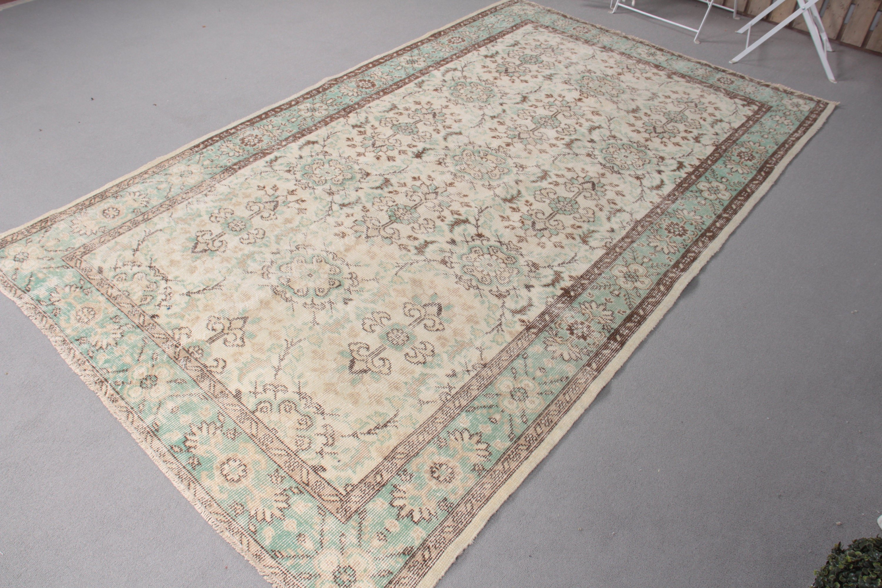 5.2x8.6 ft Büyük Halı, Vintage Halı, Türk Halısı, Salon Halısı, Oryantal Halı, Oturma Odası Halısı, Salon Halıları, Bej Yer Halıları, Anadolu Halısı