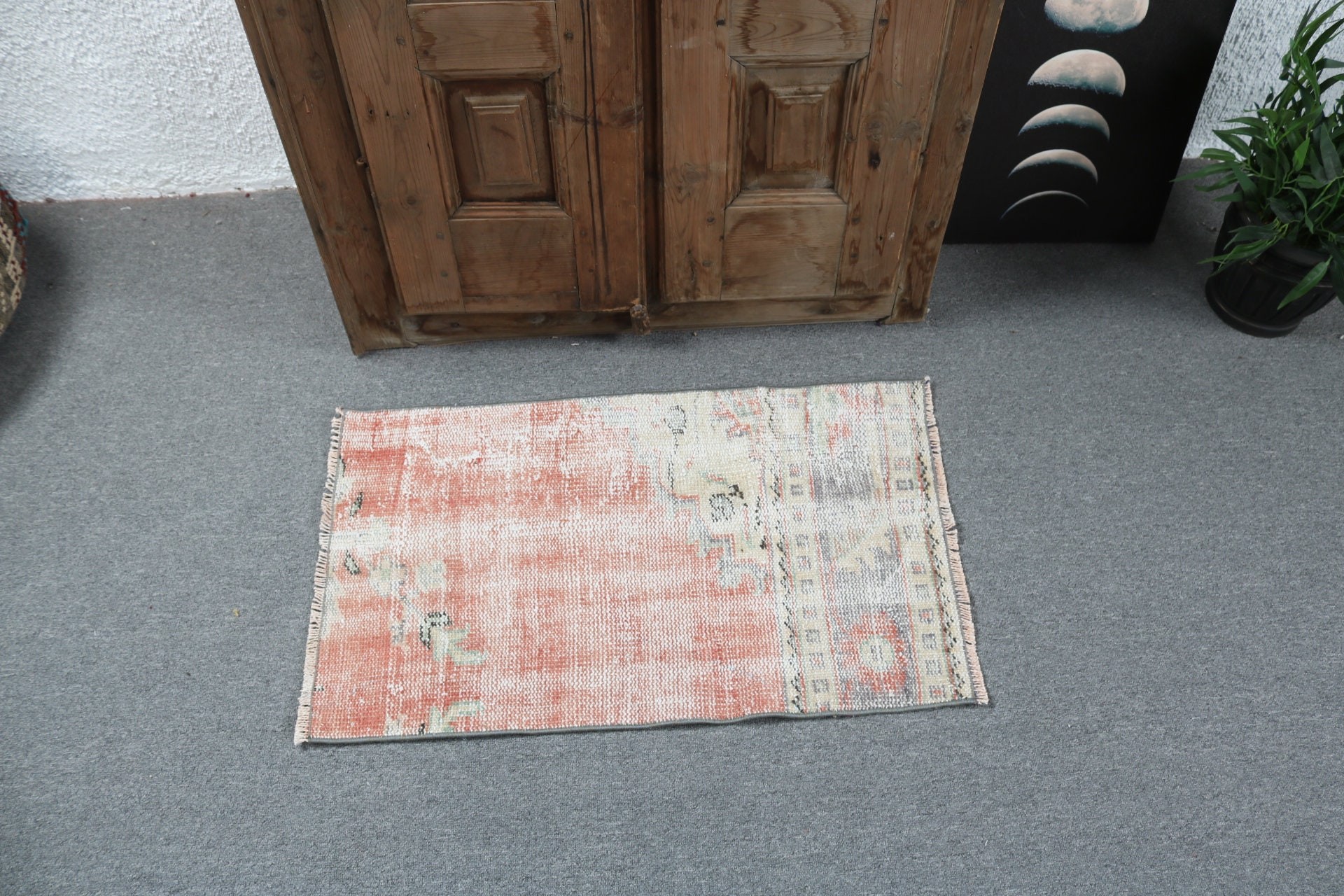 Door Mat Rugs, Vintage Rugs, Modern Rugs, Bedroom Rug, Orange  1.6x2.7 ft Small Rug, Turkish Rugs, Floor Rug, Kitchen Rugs