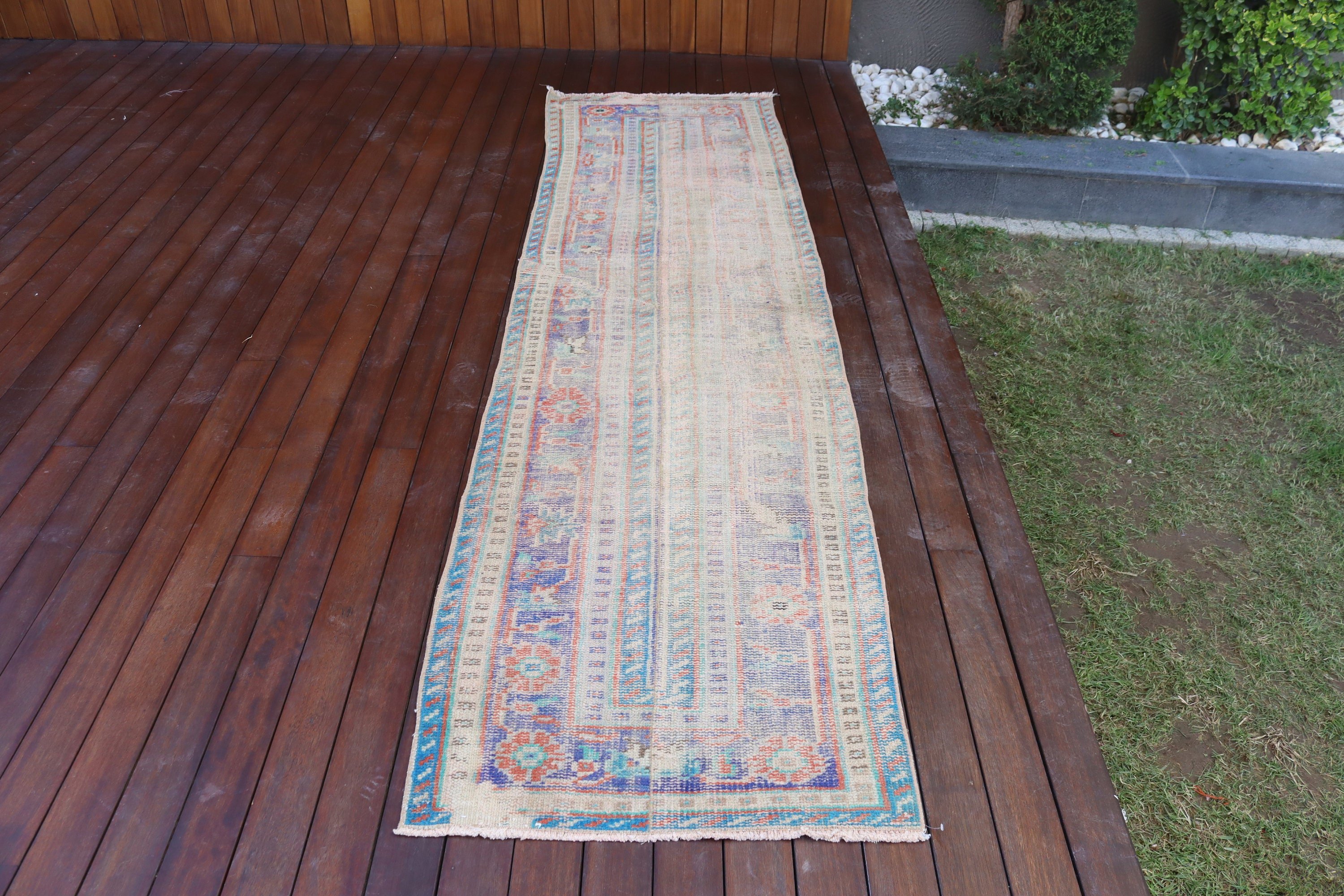 Oushak Halısı, Türk Halıları, Beni Ourain Koşucu Halıları, Fas Halıları, Vintage Halı, Bej Oushak Halıları, Koridor Halısı, 2.4x8.5 ft Runner Halıları