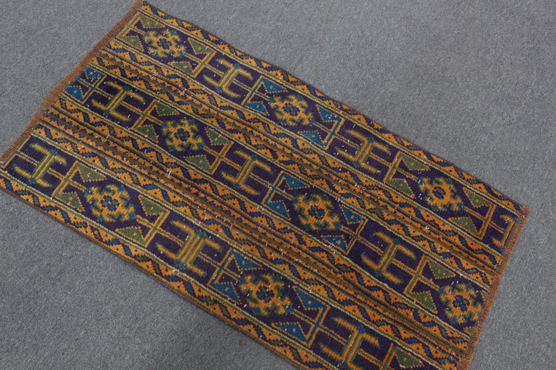 2.2x4 ft Small Rugs, Antique Rugs, Vintage Rug, Door Mat Rugs, Entry Rug, Wool Rug, Rugs for Car Mat, Turkish Rugs, Blue Oushak Rugs