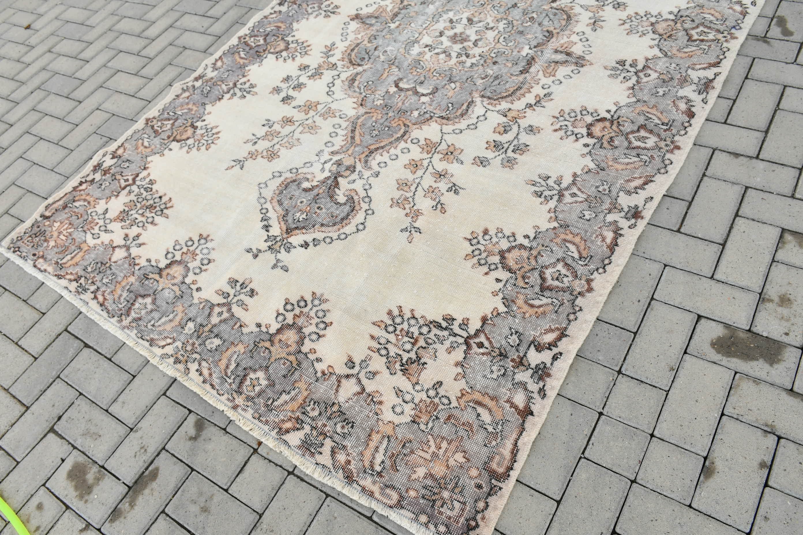 Beige Wool Rugs, Bedroom Rugs, Turkish Rugs, Salon Rug, Kitchen Rugs, Moroccan Rug, Rugs for Bedroom, 5.6x9.4 ft Large Rugs, Vintage Rug