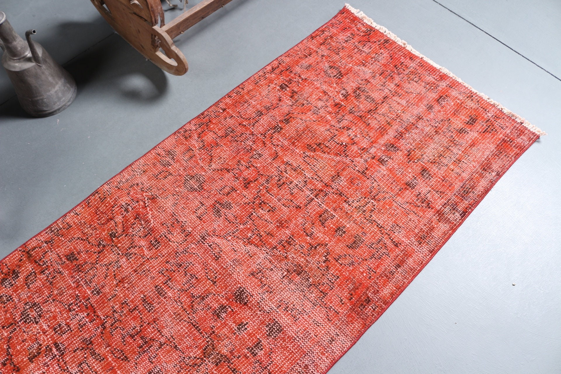 Corridor Rug, Red Cool Rug, 2.7x7.1 ft Runner Rugs, Turkish Rug, Rugs for Runner, Kitchen Rug, Oriental Rugs, Floor Rug, Vintage Rug