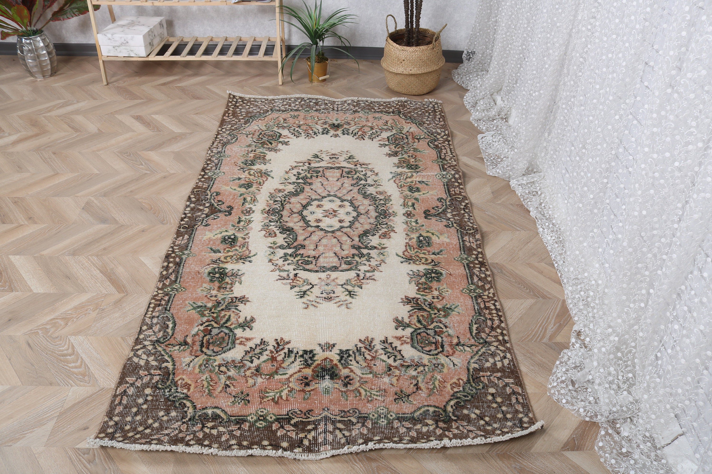 Çocuk Halıları, Türk Halısı, Boho Halıları, Oturma Odası Halısı, 3,7x6,9 ft Alan Halısı, Vintage Halılar, Turuncu Düz Dokuma Halı, Lüks Halı, Alan Halıları