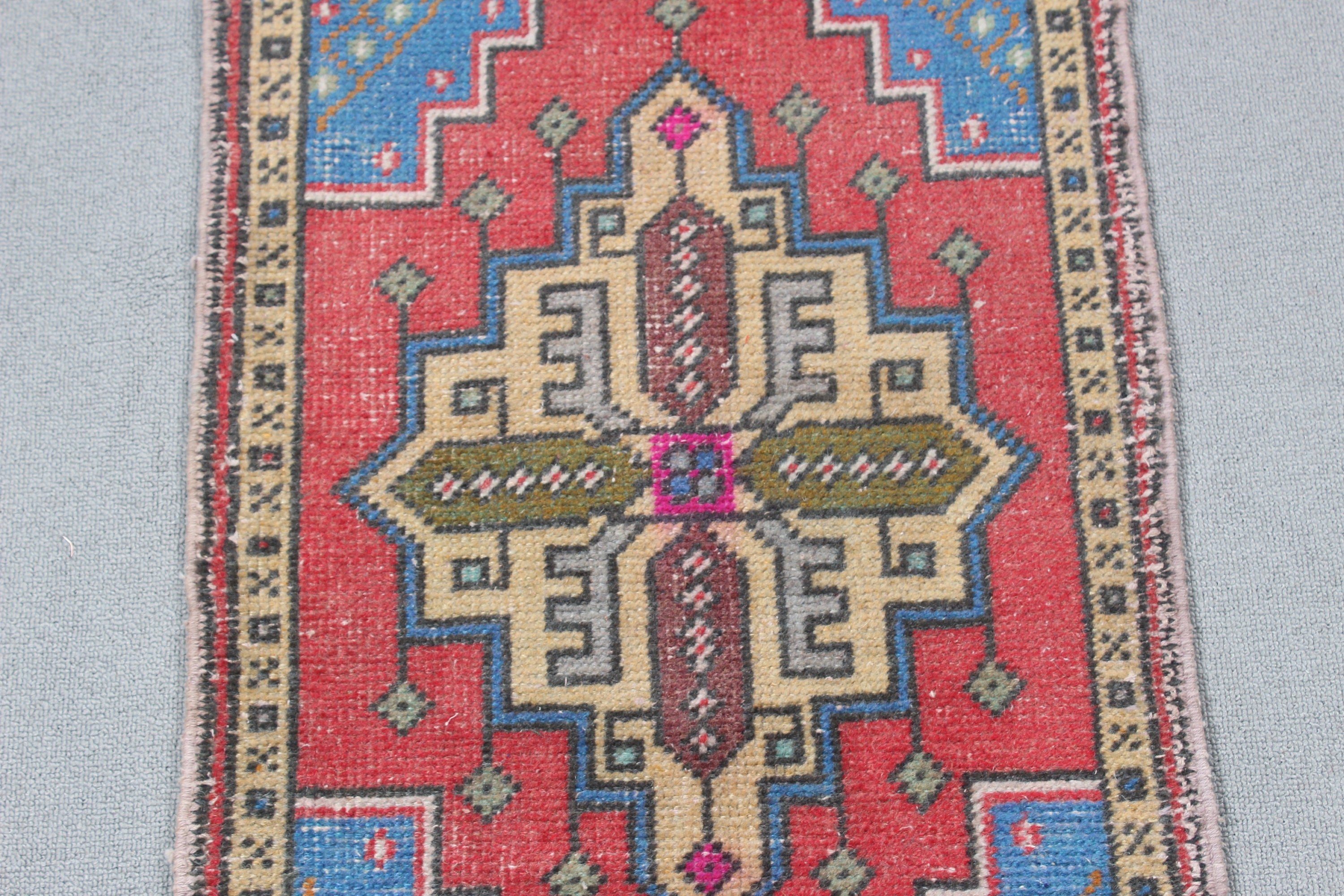 1.5x2.9 ft Küçük Halı, Oryantal Halılar, Küçük Boho Halı, Kırmızı Açıklama Halısı, Türk Halısı, Vintage Halı, Tribal Halılar, Küçük Alan Halısı