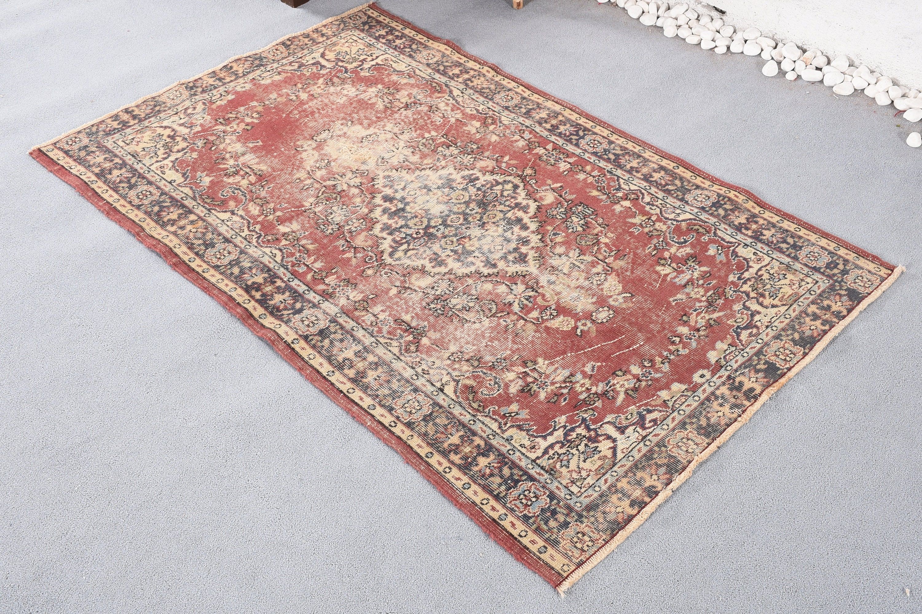 3.9x6.2 ft Area Rug, Vintage Rug, Brown Oriental Rug, Turkish Rugs, Kitchen Rug, Anatolian Rug, Floor Rug, Living Room Rug, Organic Rug