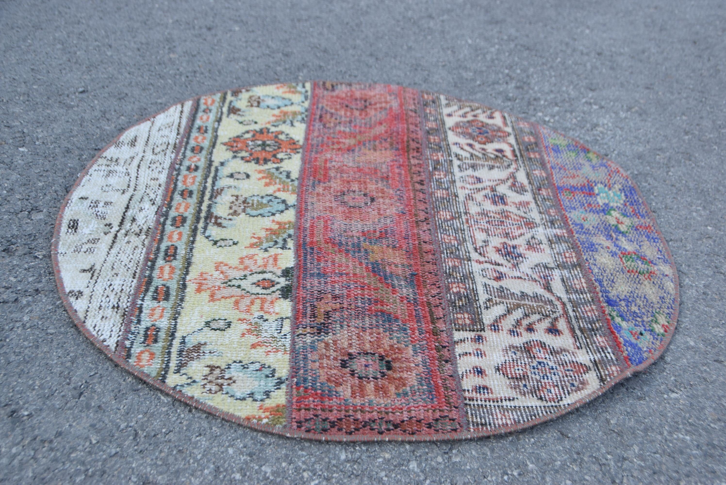 Home Decor Rug, Turkish Rugs, Blue Wool Rugs, Vintage Rugs, Oriental Rugs, Nursery Rug, Rugs for Entry, Car Mat Rug, 2.9x2.9 ft Small Rug