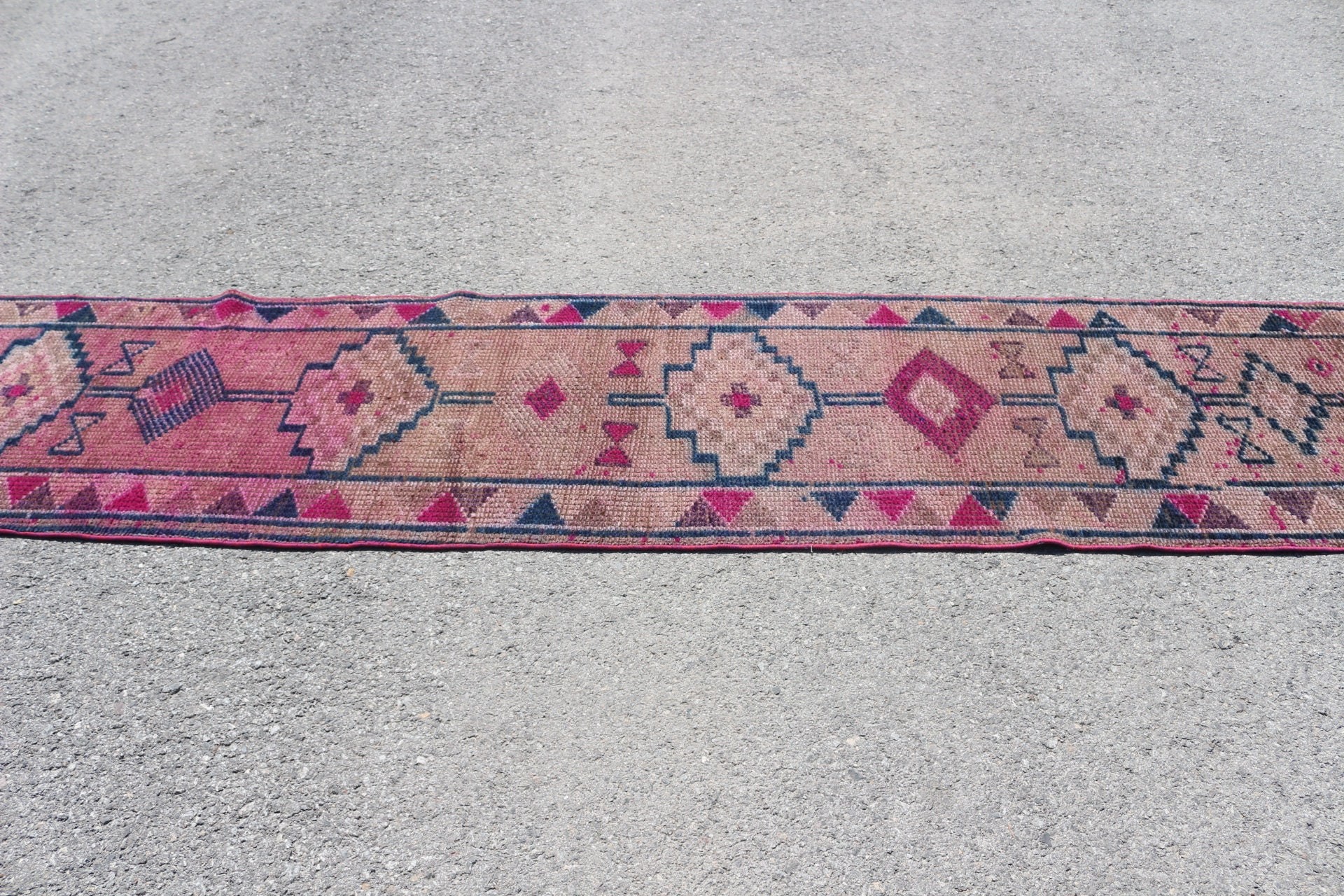 Stair Rug, Turkish Rugs, Anatolian Rugs, Office Rug, Kitchen Rug, Wool Rug, Pink Home Decor Rugs, 2.5x11.2 ft Runner Rugs, Vintage Rugs