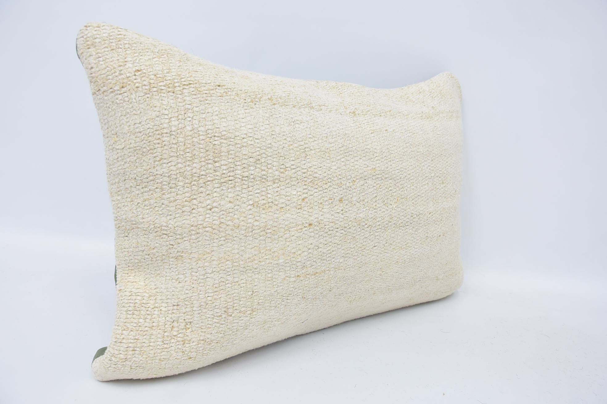Interior Designer Pillow, Designer Throw Pillow Sham, Kilim Pillow Cover, Patio Pillow, Gift Pillow, 16"x24" White Cushion