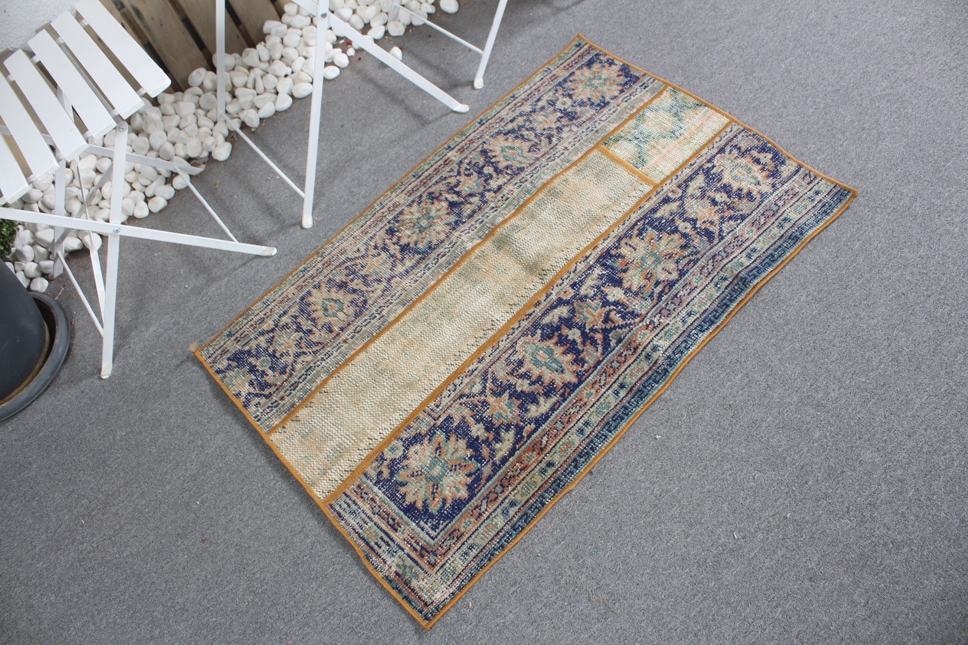 Blue Oriental Rug, Turkish Rug, Vintage Rug, 2.4x3.6 ft Small Rug, Bath Rug, Cool Rugs, Cute Bath Mat Rug, Oriental Rug, Wall Hanging Rug