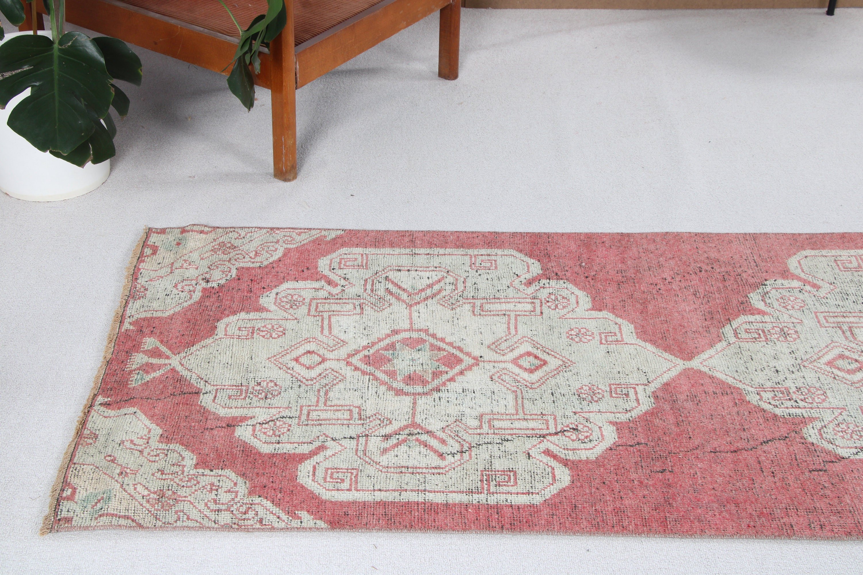 Anatolian Rug, Turkish Rugs, Rugs for Hallway, Kitchen Rug, Red Oriental Rug, Vintage Runner Rugs, 2.9x9.5 ft Runner Rugs, Vintage Rugs