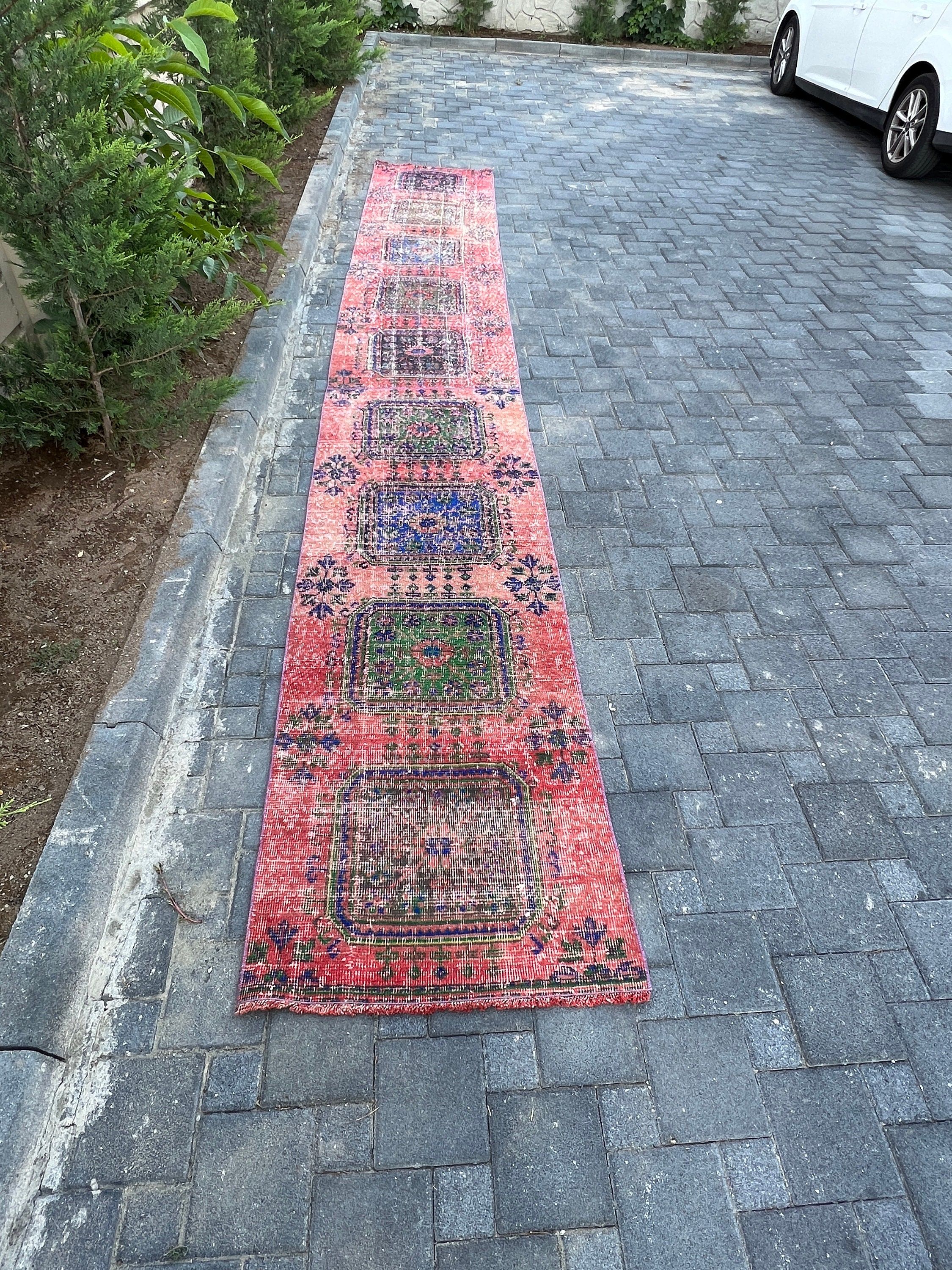 2.7x17.6 ft Runner Rug, Old Rug, Orange Kitchen Rug, Rugs for Corridor, Oushak Rugs, Hallway Rug, Vintage Rug, Home Decor Rugs, Turkish Rug