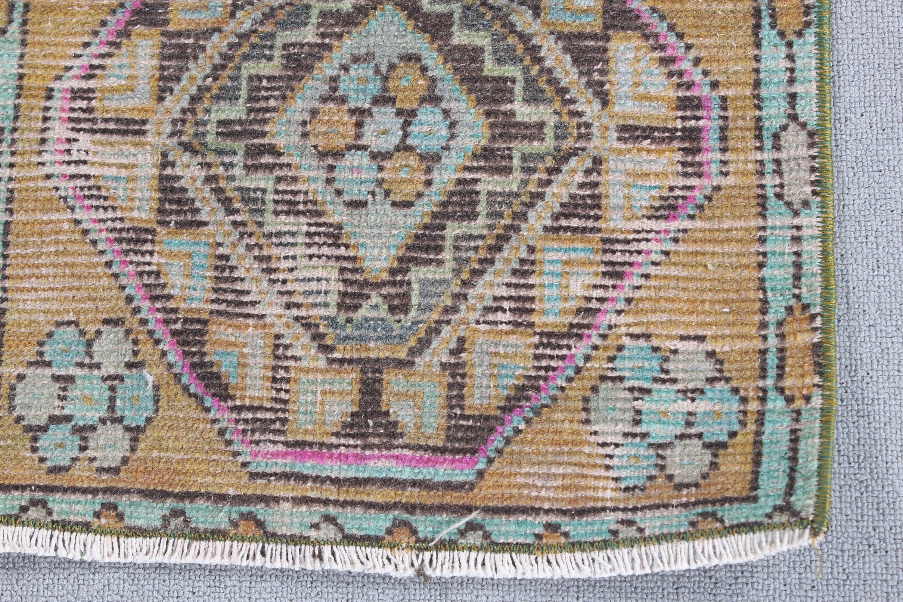 Araba Paspas Halıları, Kahverengi Havalı Halılar, Vintage Halı, 1,4x3 ft Küçük Halı, Türk Halıları, Anadolu Halıları, Çocuk Halısı, Giriş Halıları