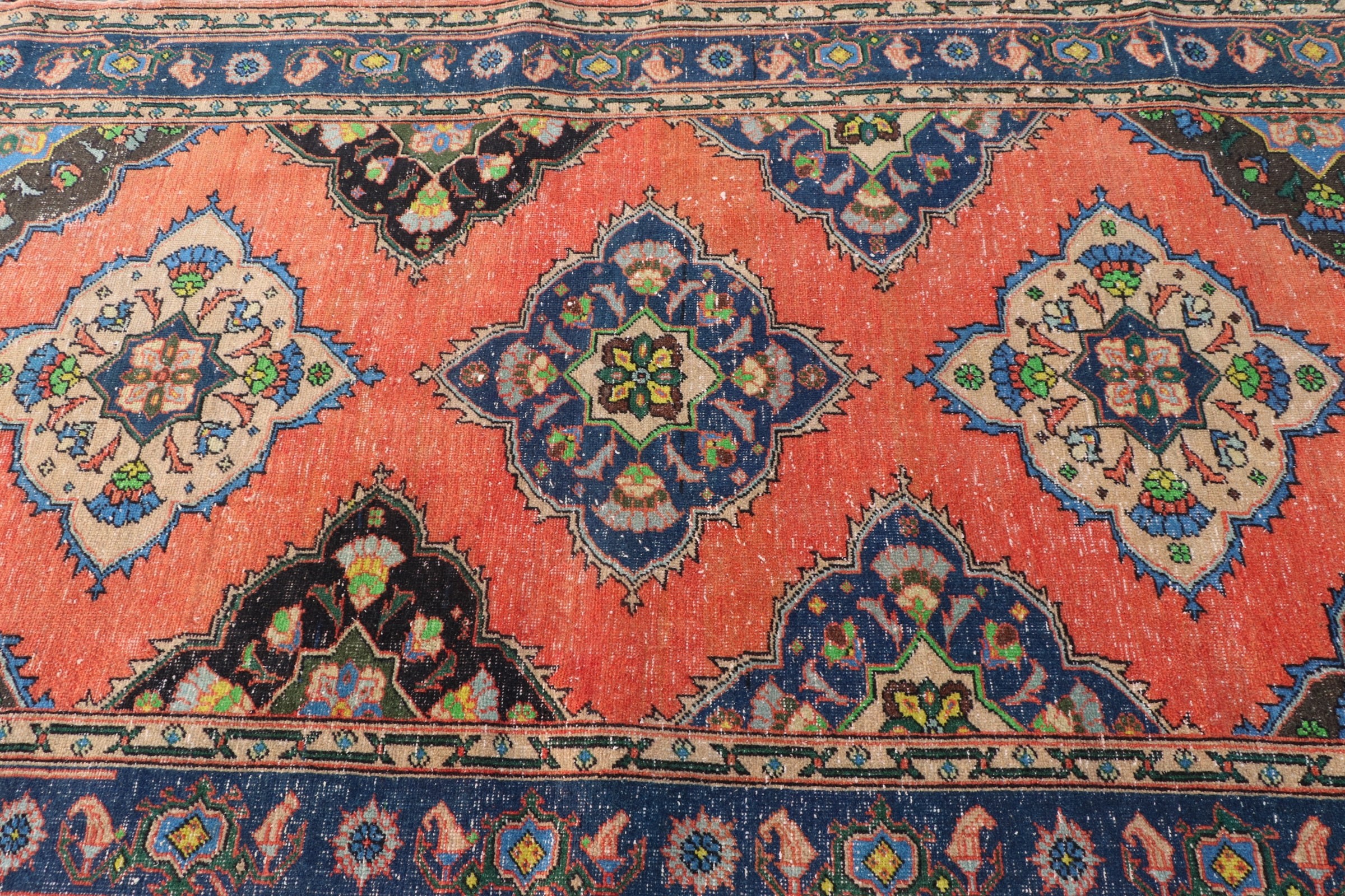 Oriental Rugs, Turkish Rugs, Oushak Rugs, Rugs for Kitchen, Orange  5x12.6 ft Runner Rugs, Vintage Rugs, Corridor Rugs