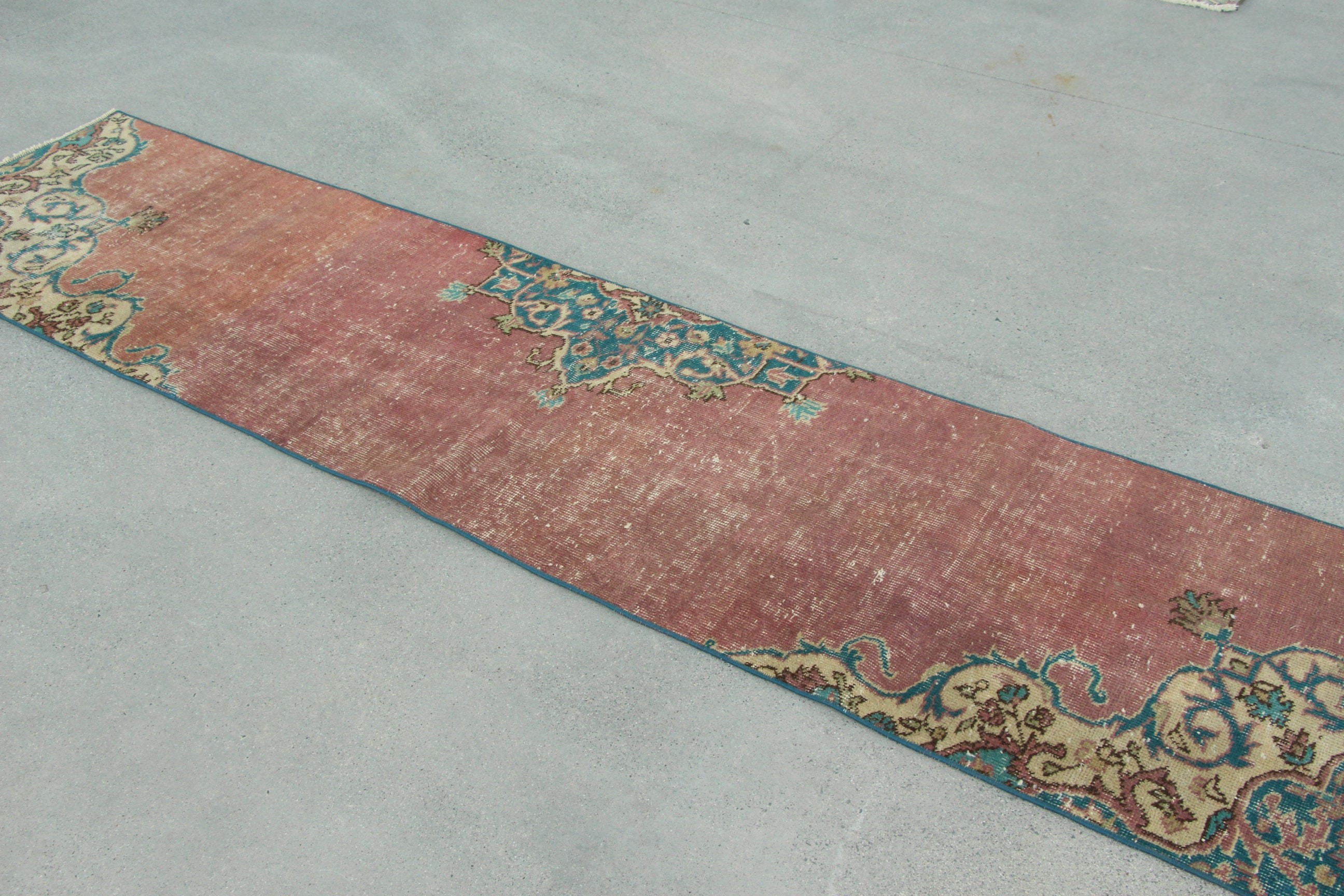 Mutfak Halıları, Türk Halıları, Uzun Yolluk Halıları, Vintage Halılar, 1.9x8.3 ft Yolluk Halıları, Yer Halıları, Mor İfade Halıları