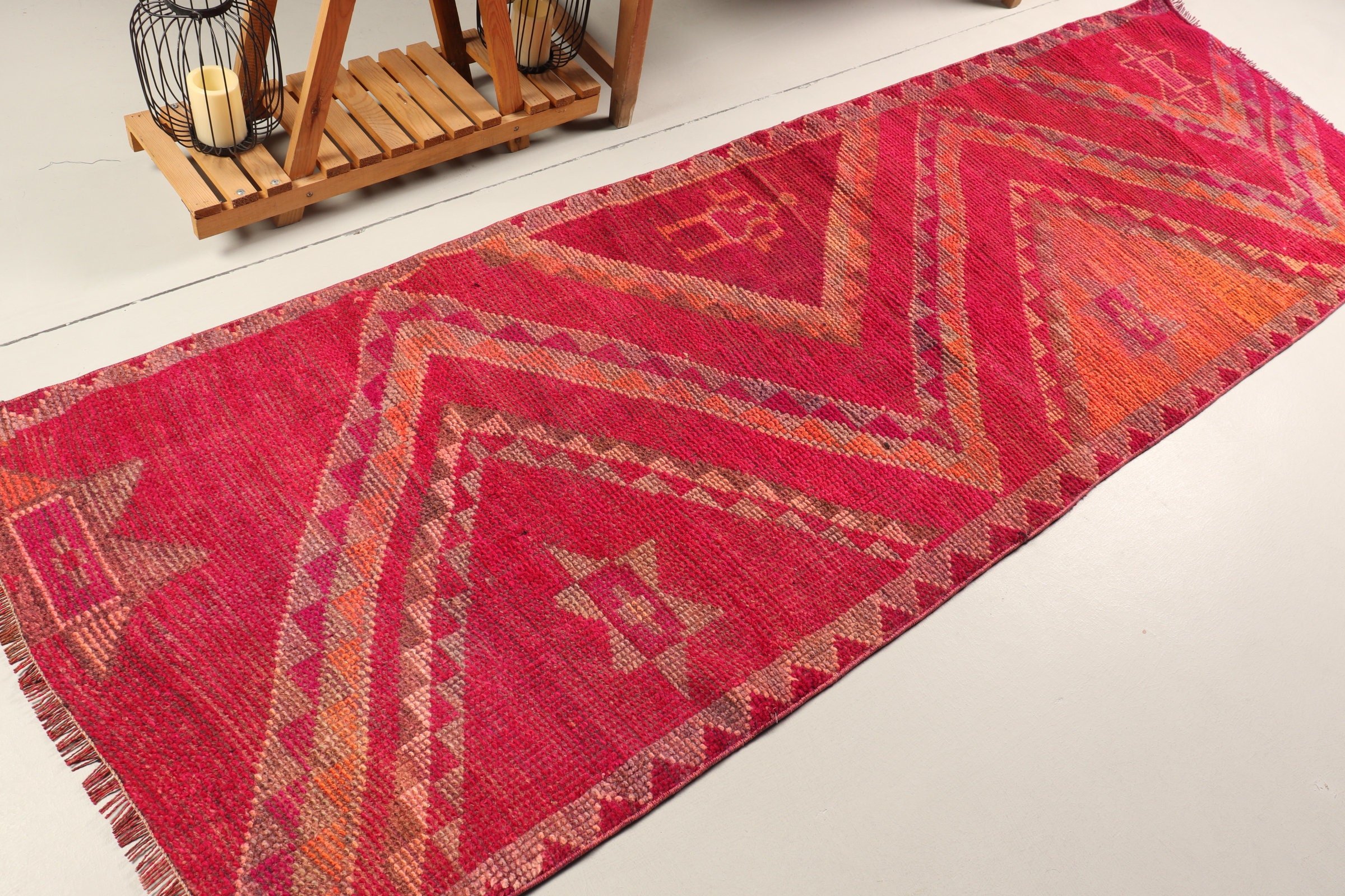 Orange Anatolian Rug, Corridor Rug, Hallway Rugs, 3.1x9.5 ft Runner Rug, Antique Rug, Vintage Rugs, Boho Rug, Turkish Rug, Anatolian Rug