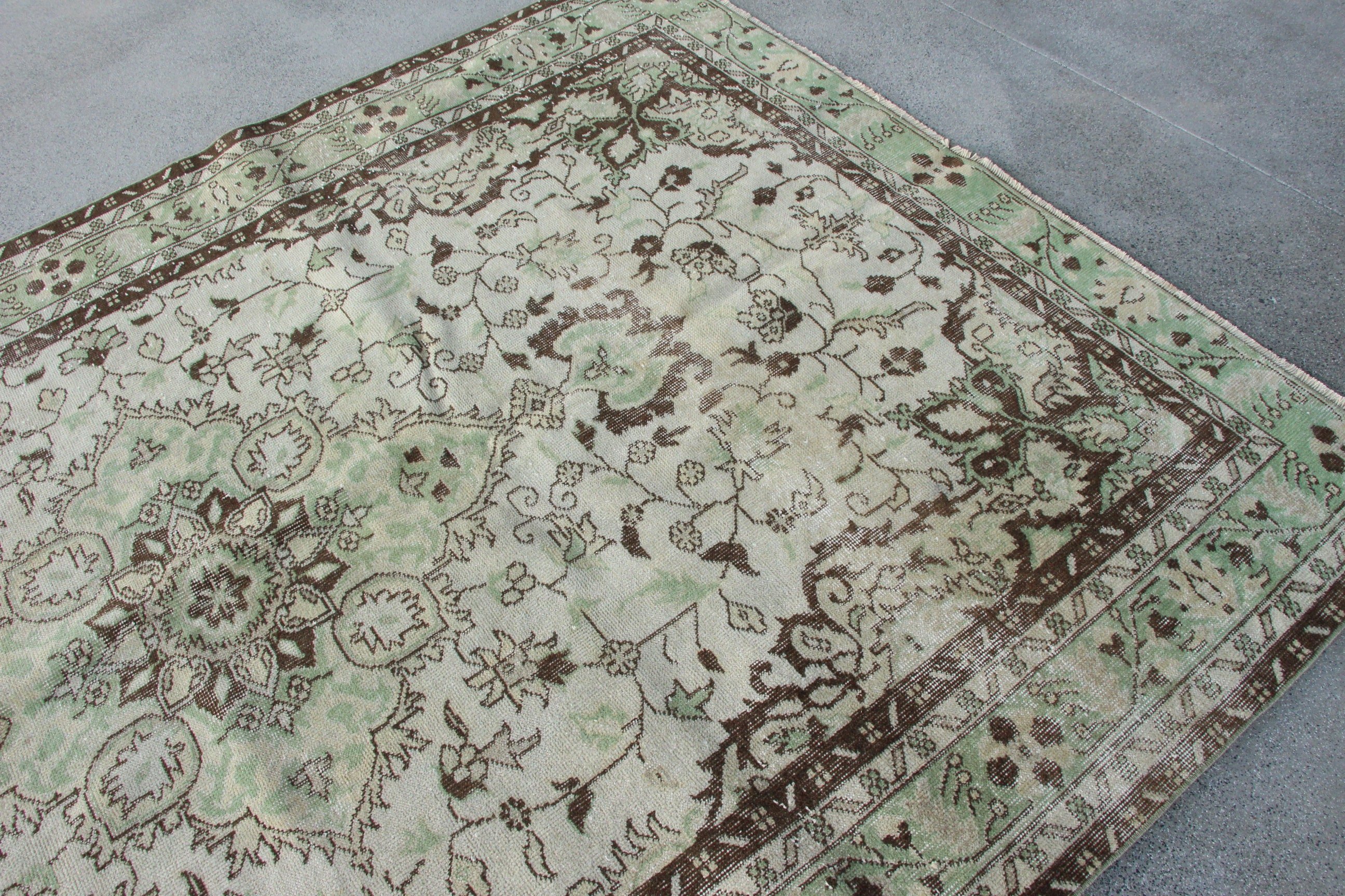 Vintage Halı, Türk Halısı, Oturma Odası Halıları, Bohem Halısı, Yatak Odası Halıları, Bej El Dokuma Halısı, Lüks Halılar, Boho Halısı, 6.1x9.2 ft Büyük Halı