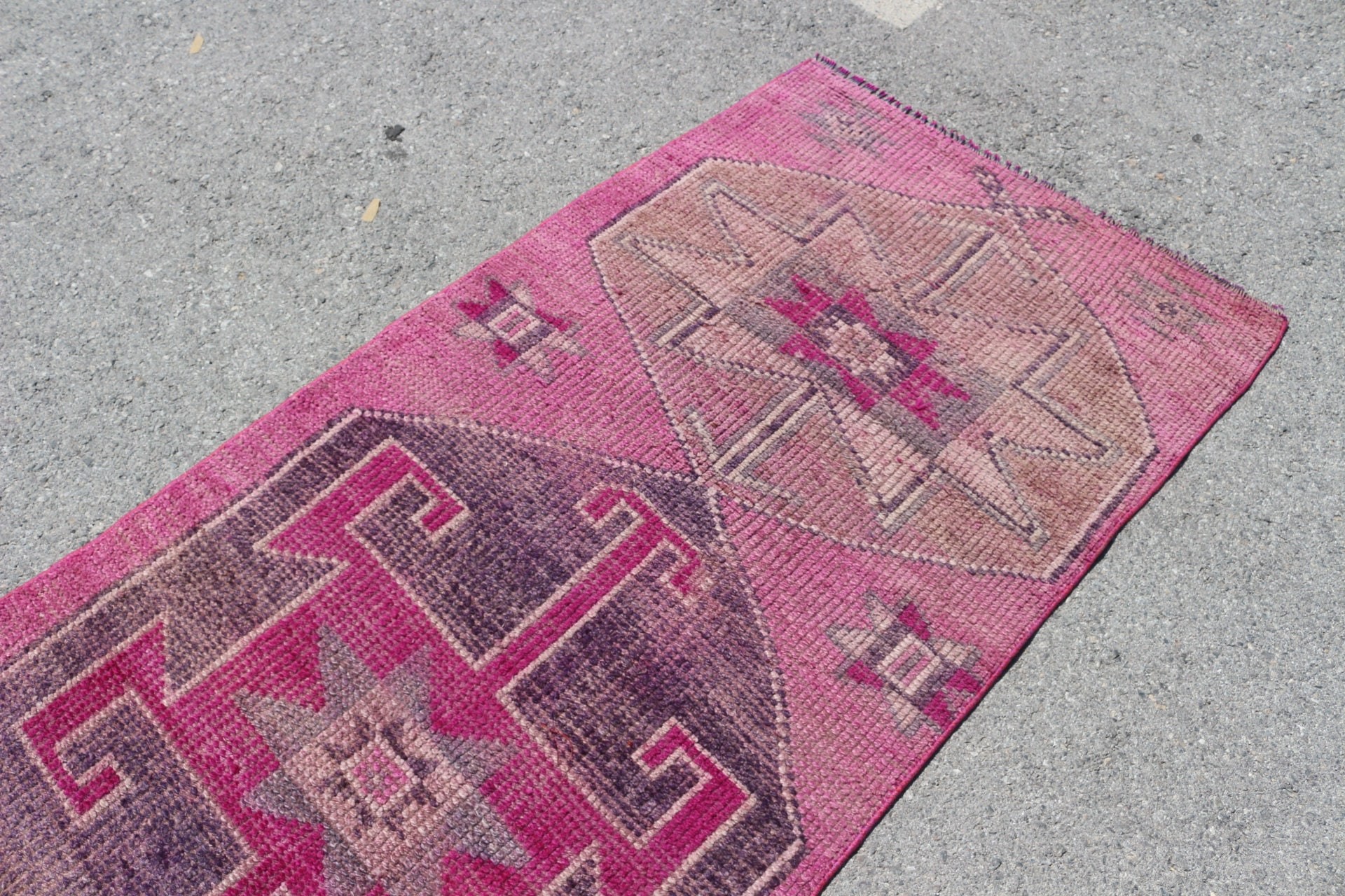 Pink Moroccan Rugs, 3.1x10 ft Runner Rugs, Wool Rugs, Rugs for Kitchen, Turkish Rug, Muted Rug, Stair Rug, Vintage Rug, Oriental Rug