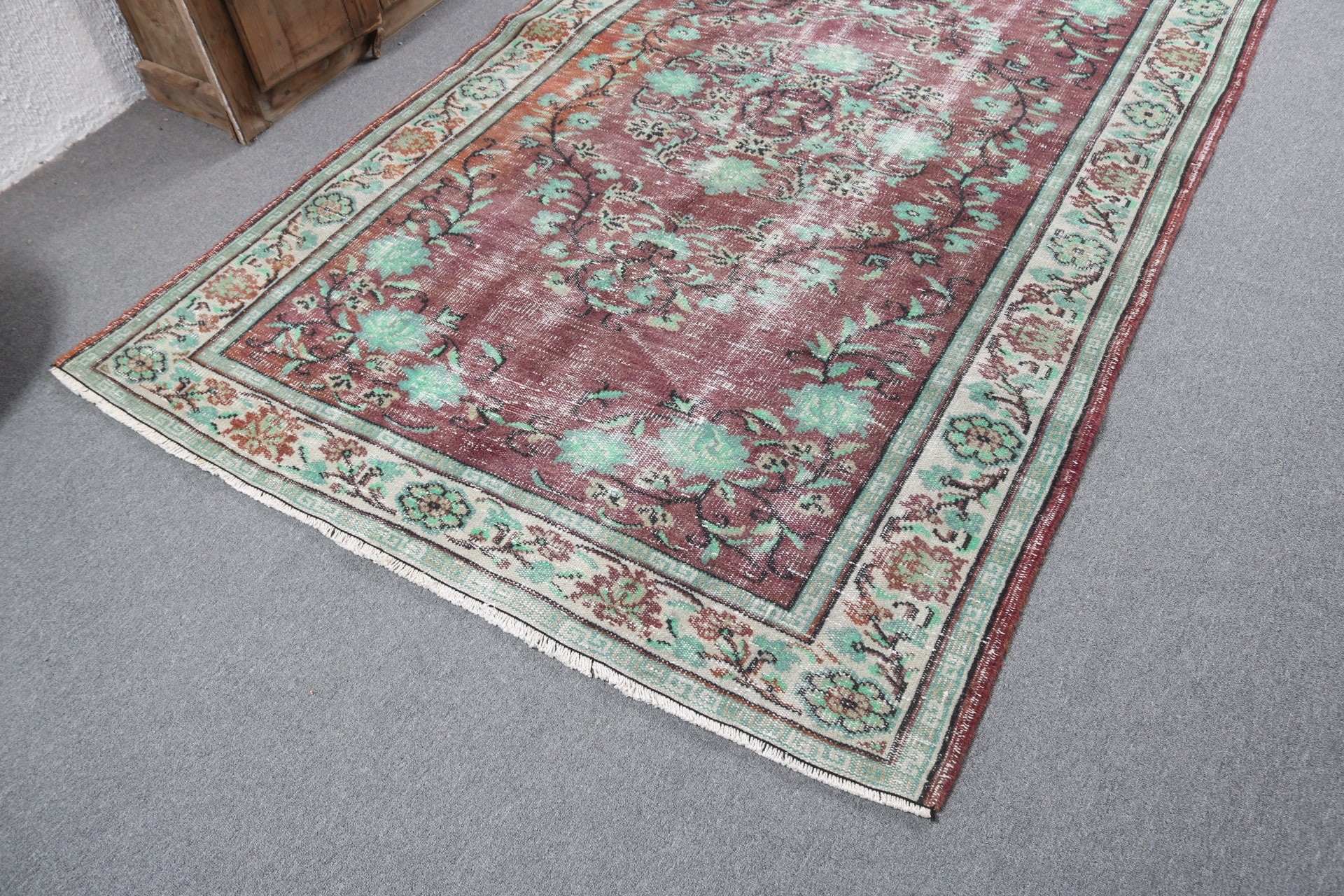 Büyük Vintage Halılar, Yemek Odası Halıları, 5.4x8.3 ft Büyük Halılar, Türk Halısı, Mor Açıklama Halısı, Lüks Halı, Vintage Halı