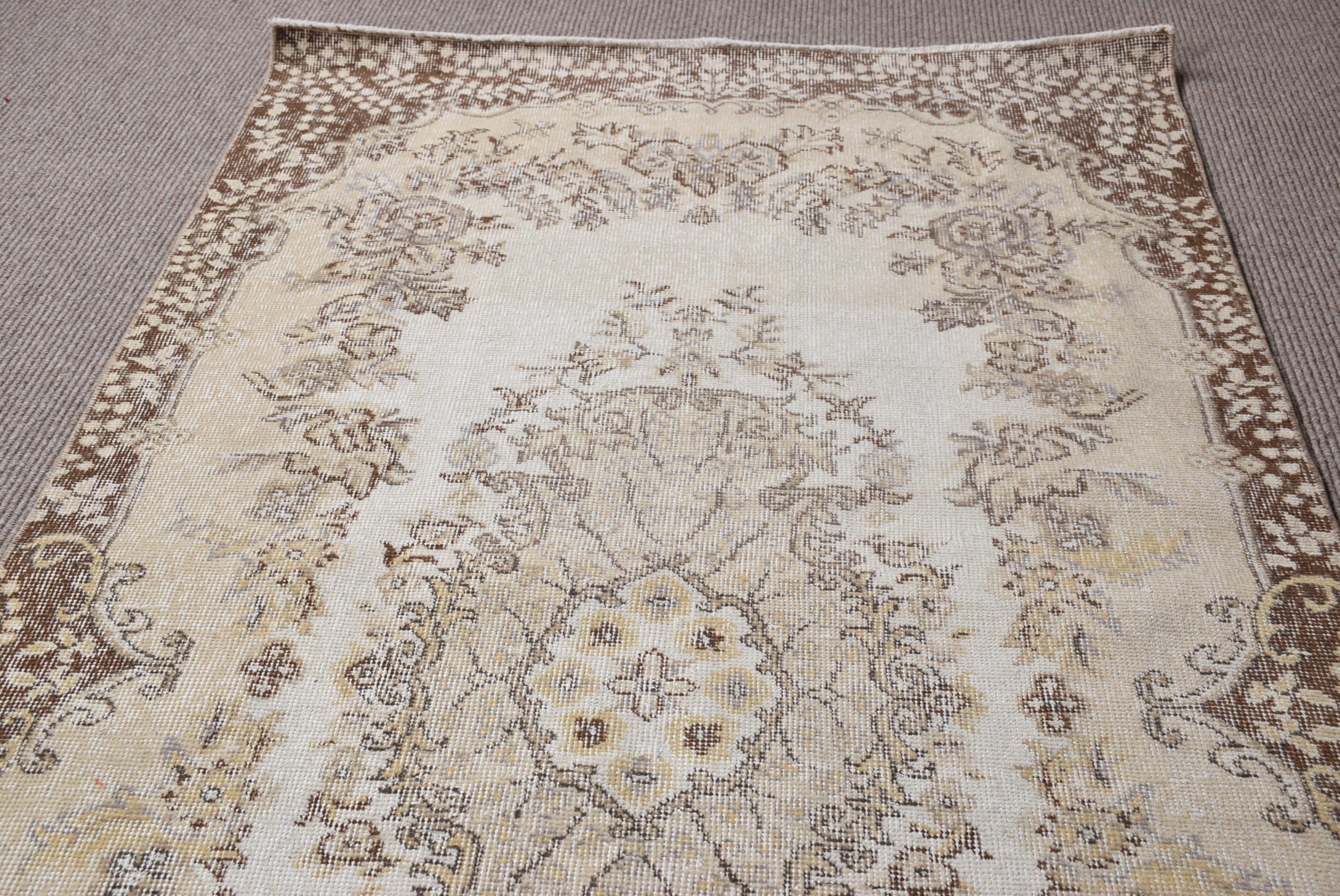 Yemek Odası Halıları, Vintage Halı, Çocuk Halısı, Bej Ev Dekorasyonu Halıları, Fas Halısı, Boho Halısı, 3.7x7.2 ft Alan Halıları, Türk Halıları