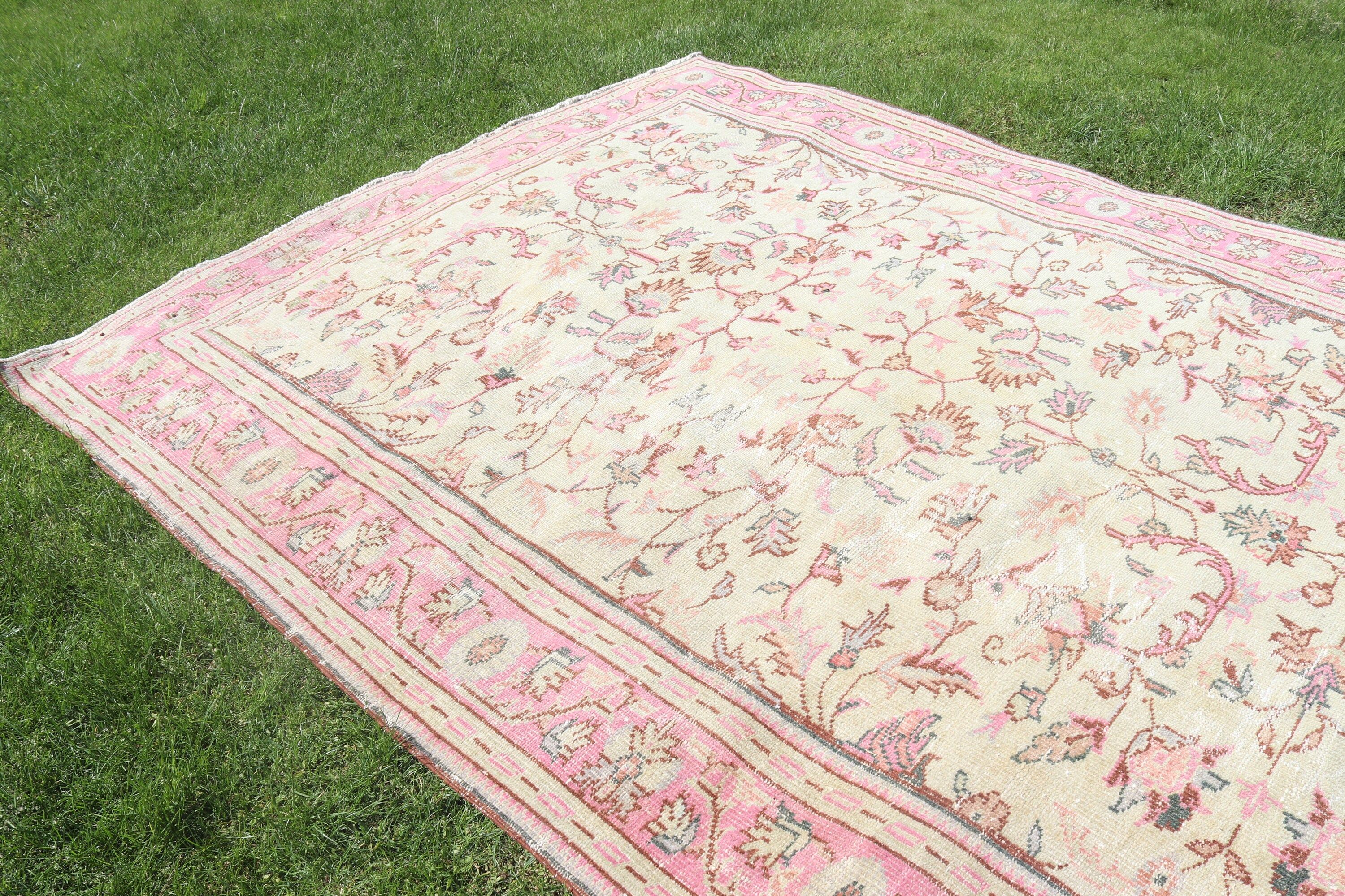 Bej Fas Halıları, Büyük Boy Vintage Halılar, Vintage Halılar, 7.1x11 ft Büyük Boy Halı, Yemek Odası Halısı, Türk Halıları, Mutfak Halısı, Fas Halısı