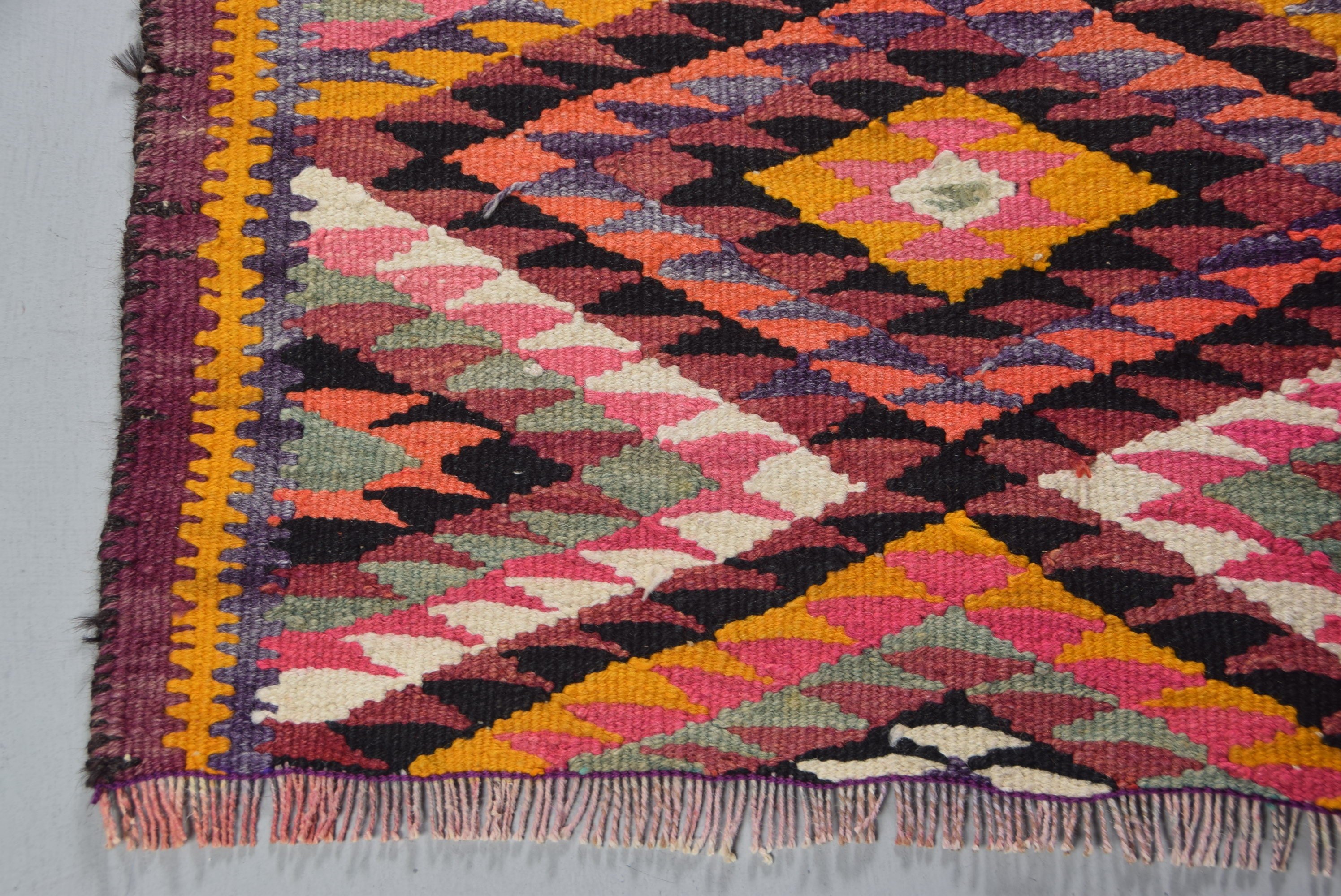 Rainbow Moroccan Rugs, Turkish Rug, Kitchen Rug, Corridor Rug, Vintage Rug, 2.8x9.3 ft Runner Rugs, Bedroom Rug, Aztec Rug