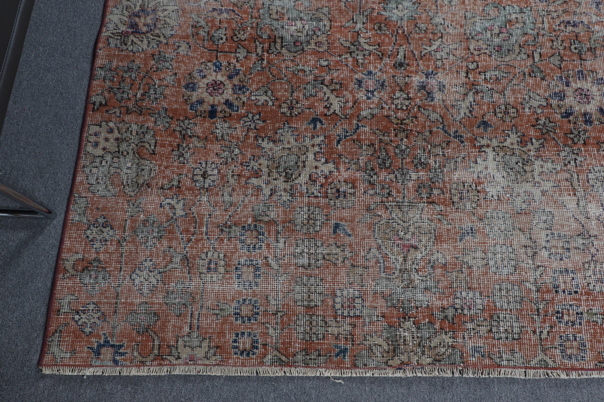 Rugs for Living Room, Orange Kitchen Rug, Turkish Rug, 4.9x7.7 ft Area Rugs, Old Rug, Nursery Rug, Vintage Rug, Oriental Rug