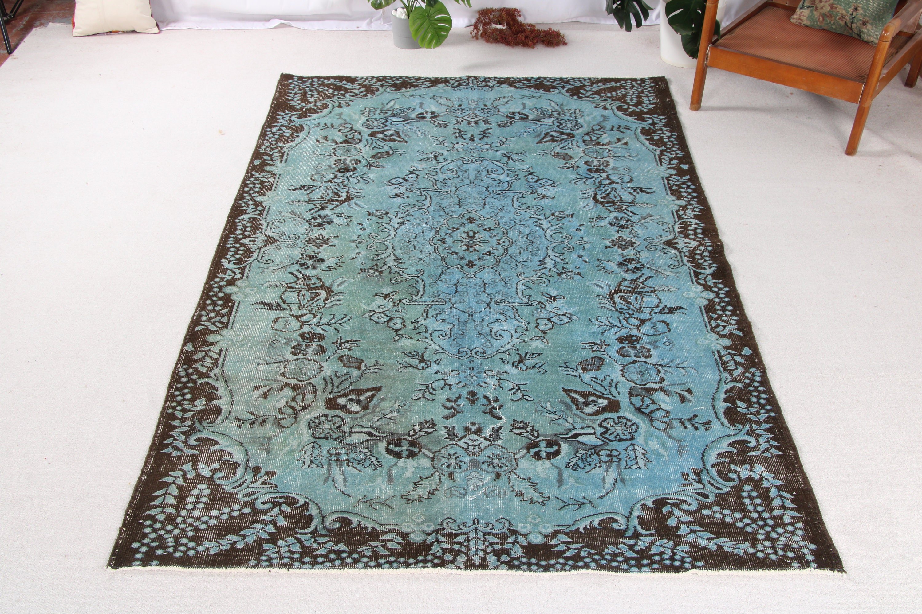 Living Room Rugs, Turkish Rug, Salon Rug, Blue Bedroom Rug, Home Decor Rug, Vintage Rugs, Oriental Rug, Handmade Rugs, 5.3x8.5 ft Large Rug