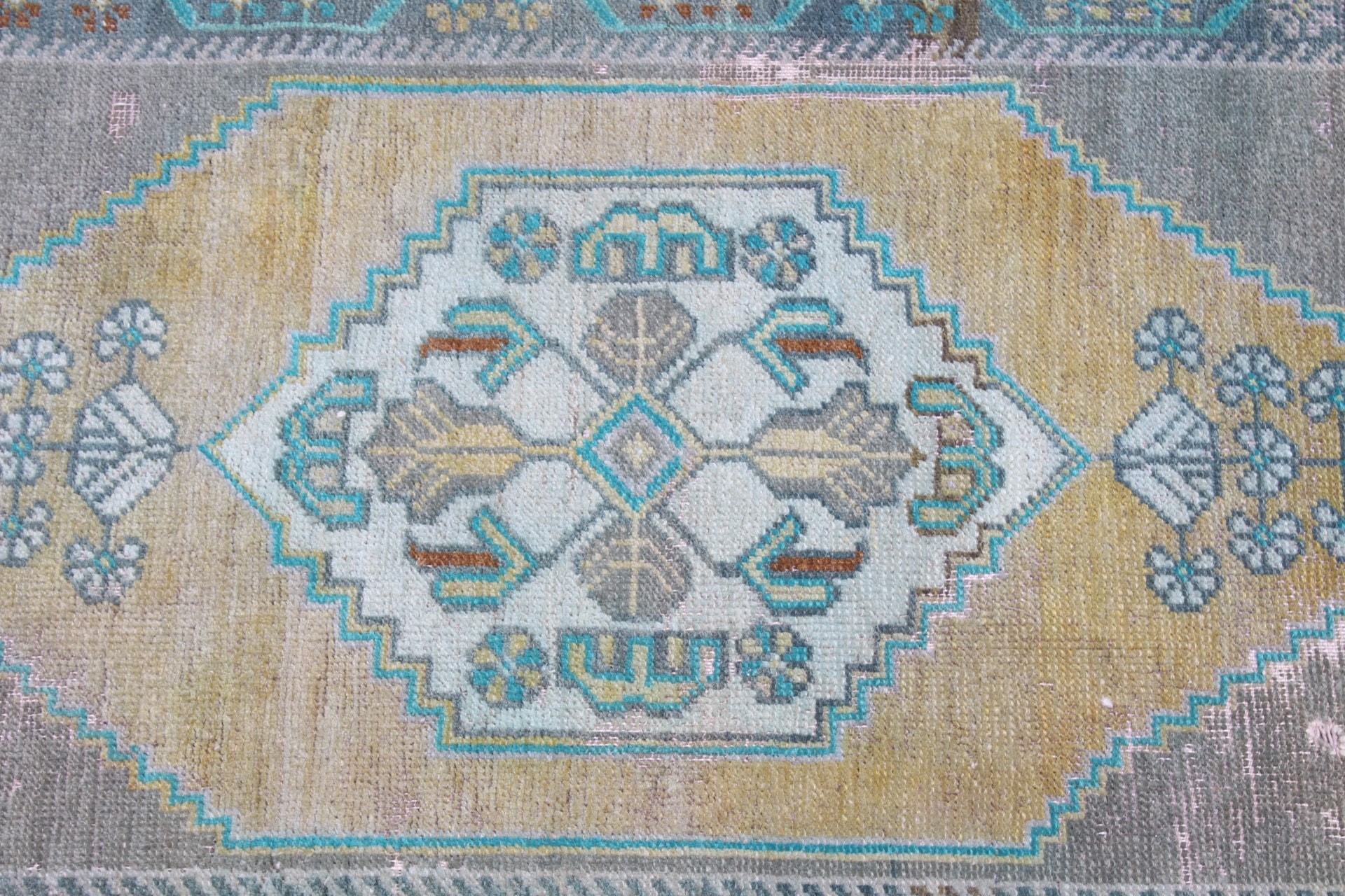 Turkish Rug, Car Mat Rug, Bath Rugs, Home Decor Rug, Green Antique Rugs, Vintage Rugs, 1.5x3.6 ft Small Rug, Floor Rug, Rugs for Car Mat