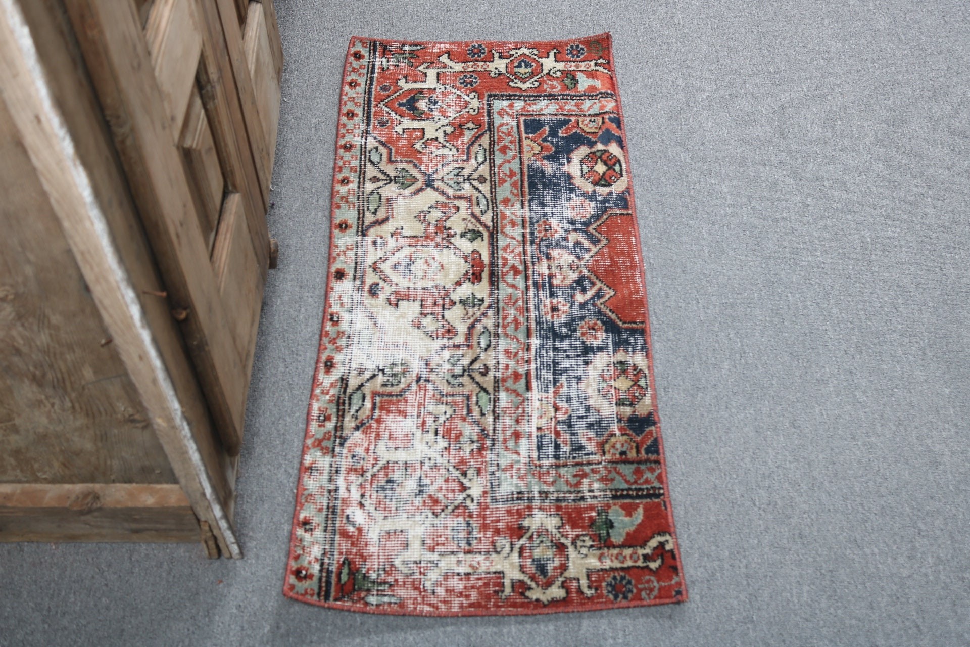 Turkish Rugs, Tribal Rugs, Red Statement Rug, Vintage Rugs, Bath Rugs, 1.5x3.3 ft Small Rugs, Antique Rugs, Statement Rug, Kitchen Rugs