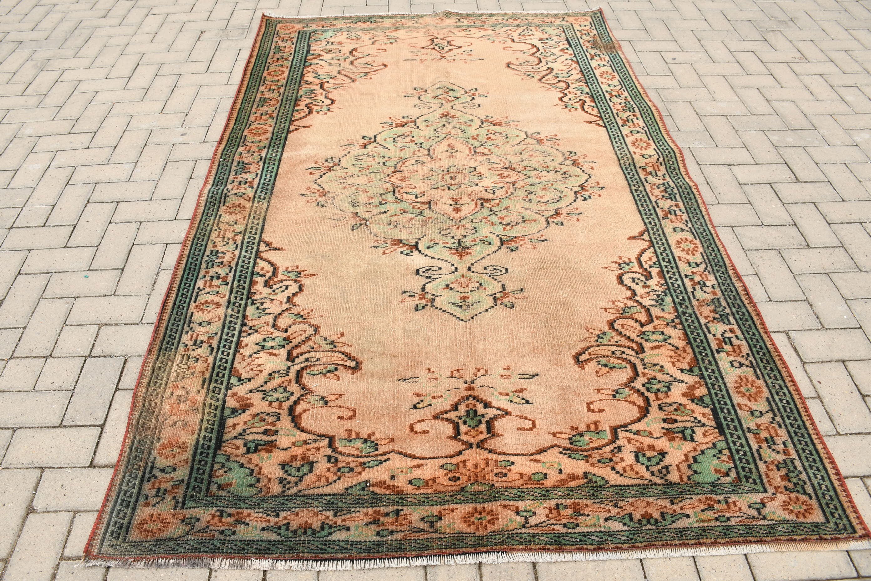 Türk Halısı, Vintage Halı, Bohem Halılar, Havalı Halılar, Salon Halıları, 5.1x8 ft Büyük Halılar, Oturma Odası Halıları, Yatak Odası Halısı, Bej Yün Halı