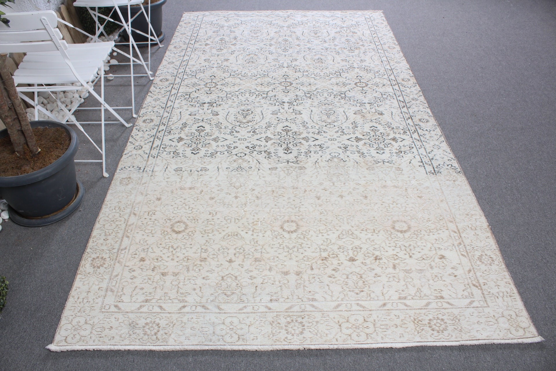 Bej 5.3x9.6 ft Büyük Halılar, Mutfak Halısı, Yatak Odası Halıları, Yatak Odası Halıları, Oturma Odası Halıları, Türk Halısı, Vintage Halı