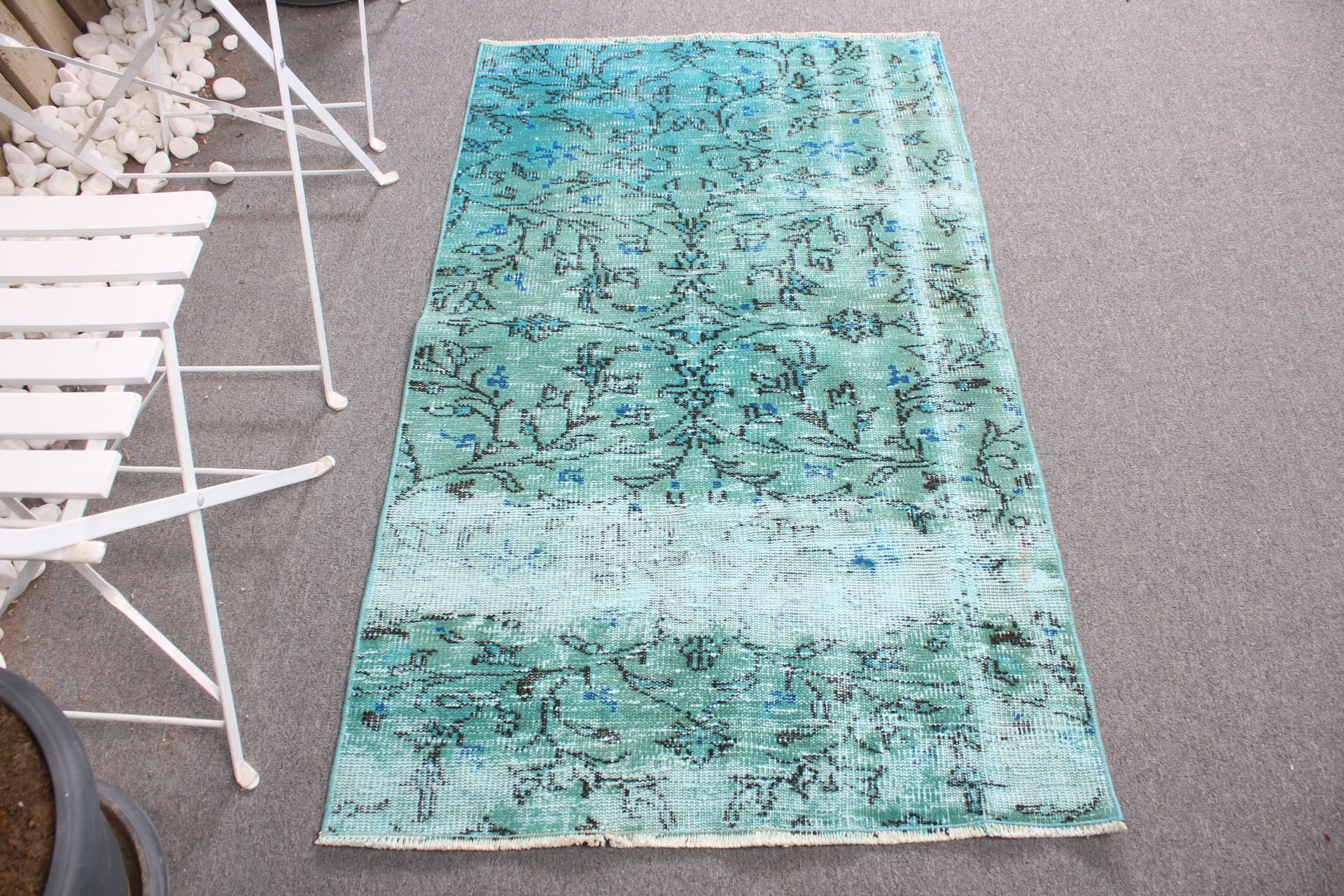 Vintage Rug, Green Kitchen Rug, Wall Hanging Rugs, Car Mat Rugs, Cool Rug, Wool Rug, Rugs for Door Mat, Turkish Rug, 2.7x4.4 ft Small Rug