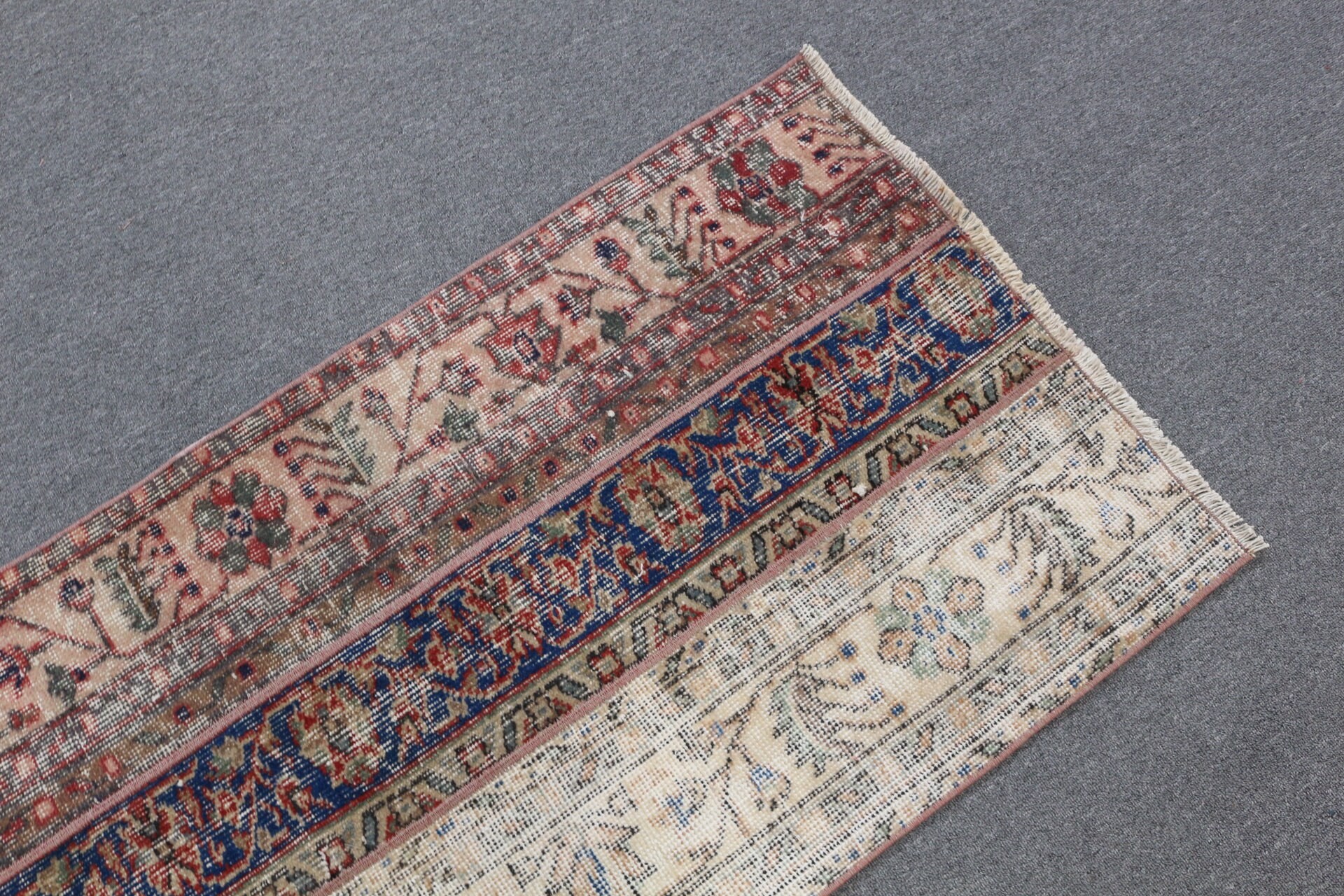 Vintage Rug, Rugs for Bath, Beige Bedroom Rugs, Old Rug, Bathroom Rugs, Kitchen Rug, 2.3x4.5 ft Small Rugs, Turkish Rug, Oushak Rugs