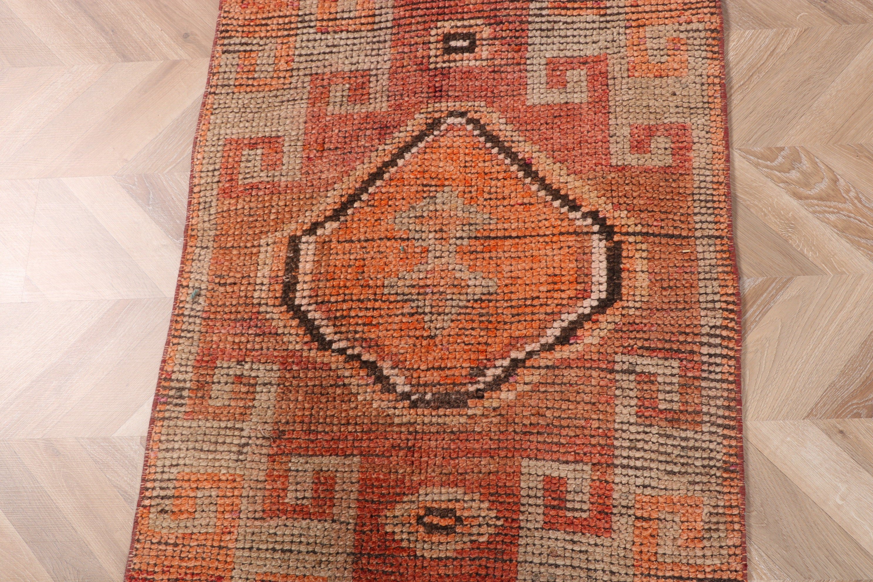 2.4x10 ft Runner Halılar, Turuncu Modern Halılar, Vintage Runner Halılar, Antika Halılar, Oryantal Halılar, Ofis Halısı, Türk Halısı, Vintage Halılar