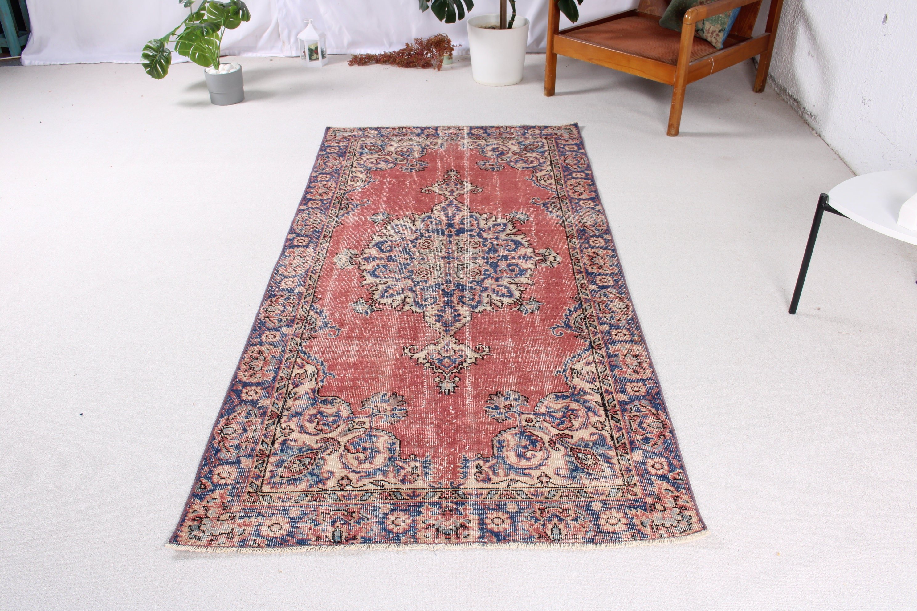 Vintage Halılar, Oryantal Halı, Harika Halılar, 3,4x6,8 ft Vurgulu Halı, Kırmızı Anadolu Halısı, Dekoratif Halı, Türk Halıları, Vintage Vurgulu Halı