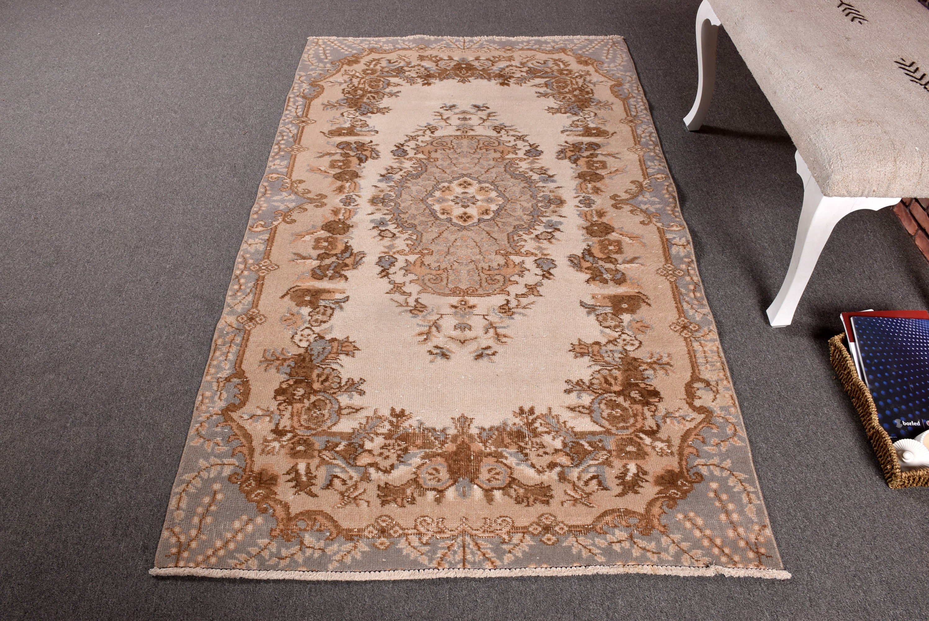 Rugs for Living Room, Oushak Area Rugs, Neutral Rugs, Vintage Rugs, 3.7x6.5 ft Area Rug, Turkish Rug, Beige Boho Rugs