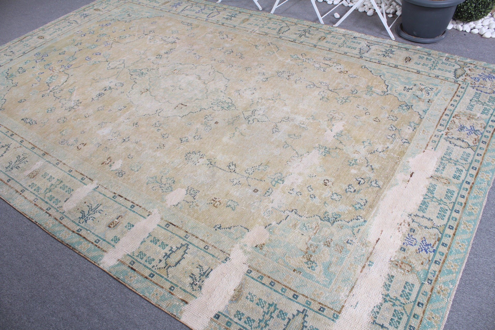 Turkish Rugs, Beige Kitchen Rugs, Vintage Decor Rug, Dining Room Rugs, Wool Rug, 7.3x11 ft Oversize Rug, Cool Rug, Vintage Rug, Saloon Rug