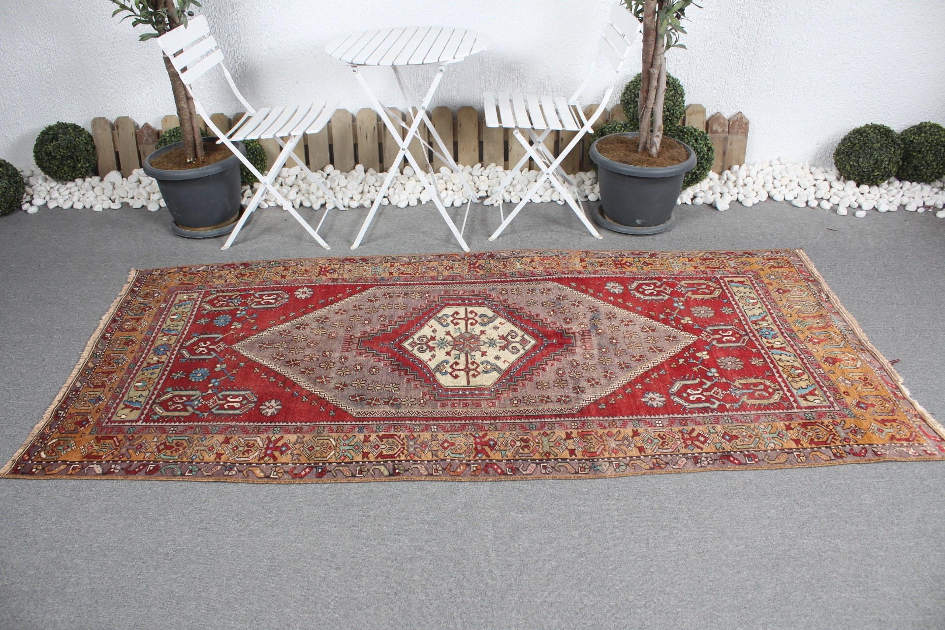 Living Room Rugs, Indoor Rugs, Anatolian Rugs, Vintage Rug, Bohemian Rug, 3.8x7.9 ft Area Rug, Red Oriental Rug, Oriental Rug, Turkish Rugs