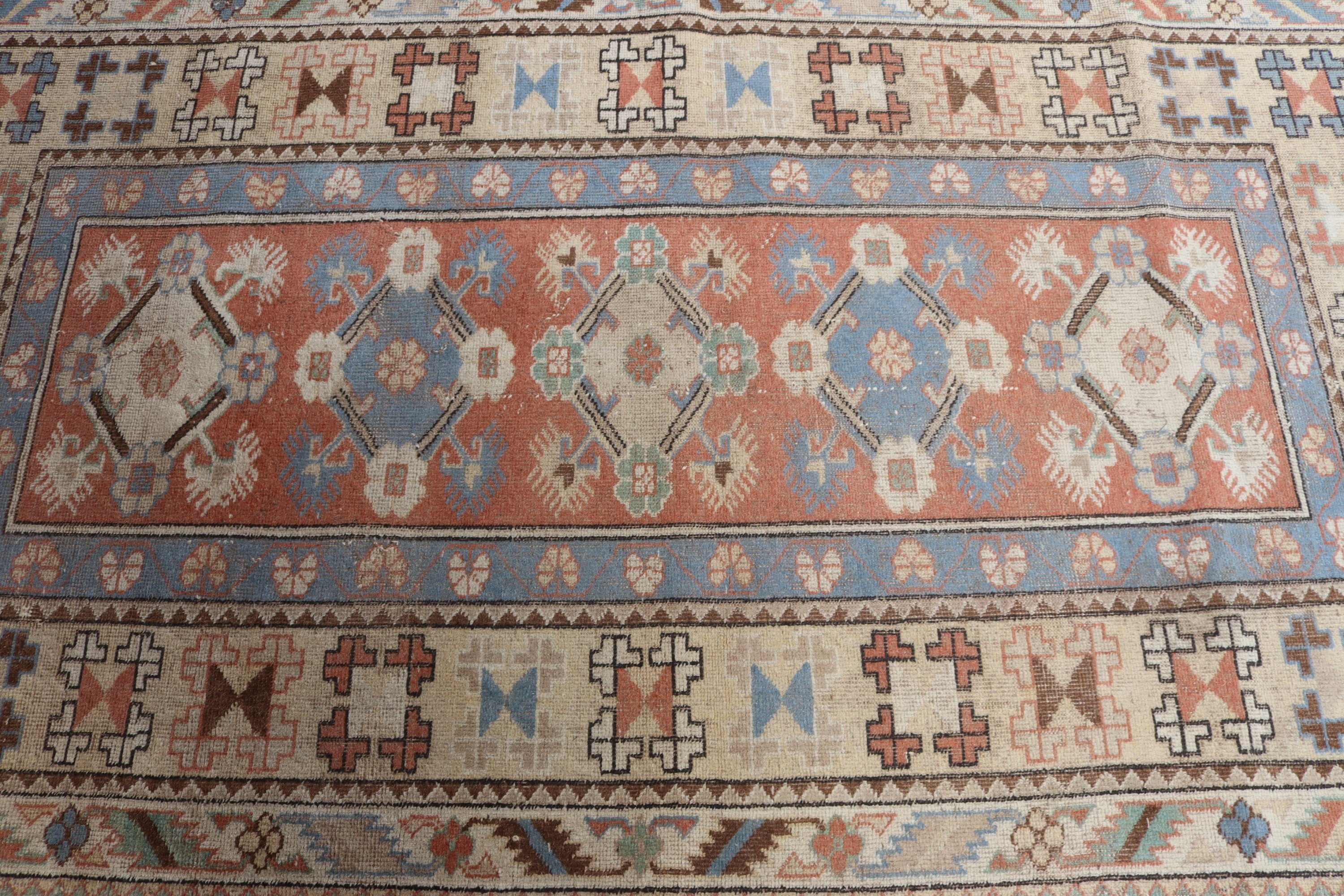 3,8x6,4 ft Alan Halısı, Turuncu Yün Halı, Lüks Halılar, Ev Dekorasyonu Halıları, Mutfak Halıları, Vintage Halılar, Türk Halıları, Yatak Odası Halısı, Boho Alan Halıları