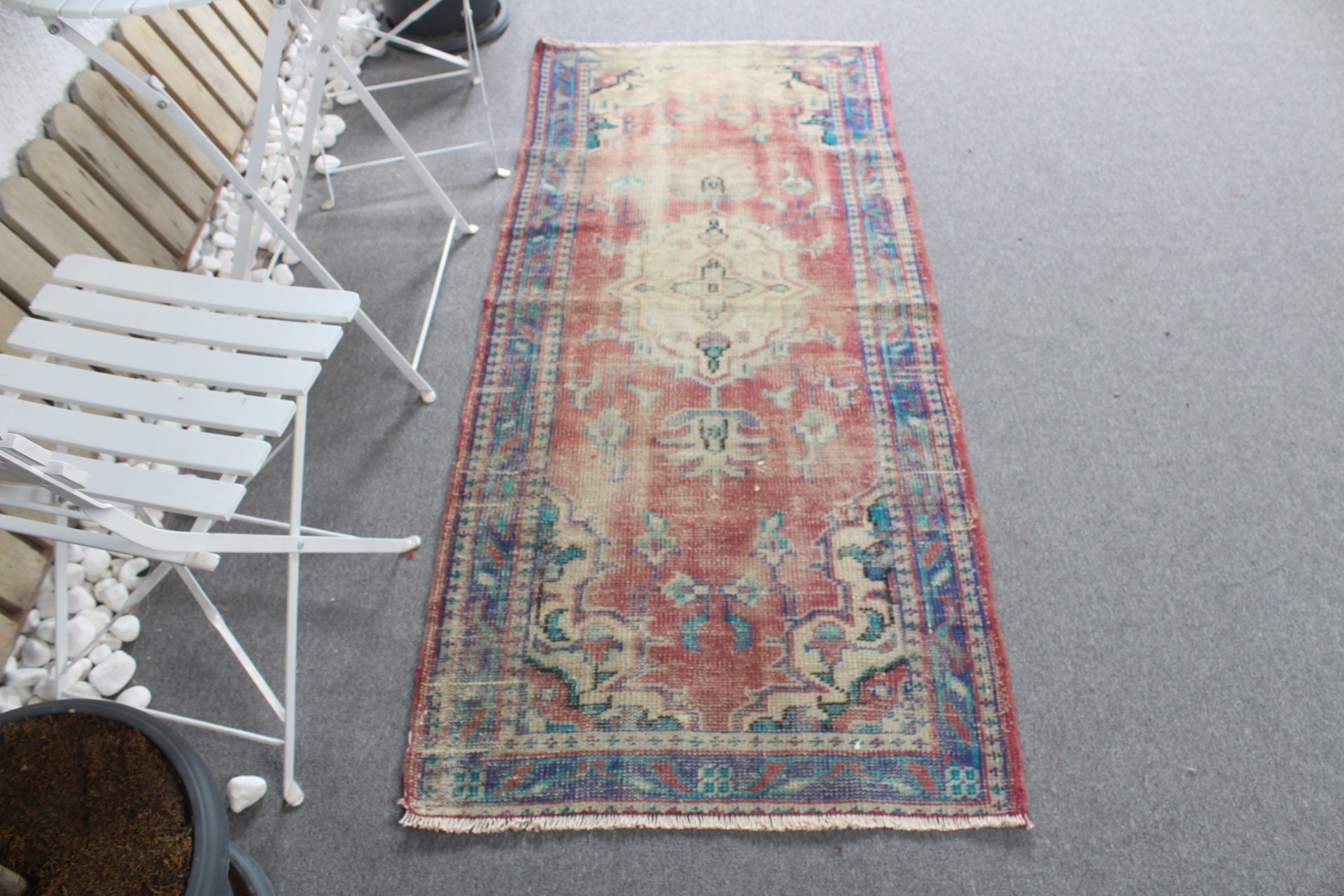 2.6x6.3 ft Accent Halı, Kırmızı Anadolu Halısı, Yün Halısı, Türk Halısı, Çocuk Odası Halısı, Vintage Halı, Anadolu Halıları, Çocuk Odası Halıları, Giriş Halısı